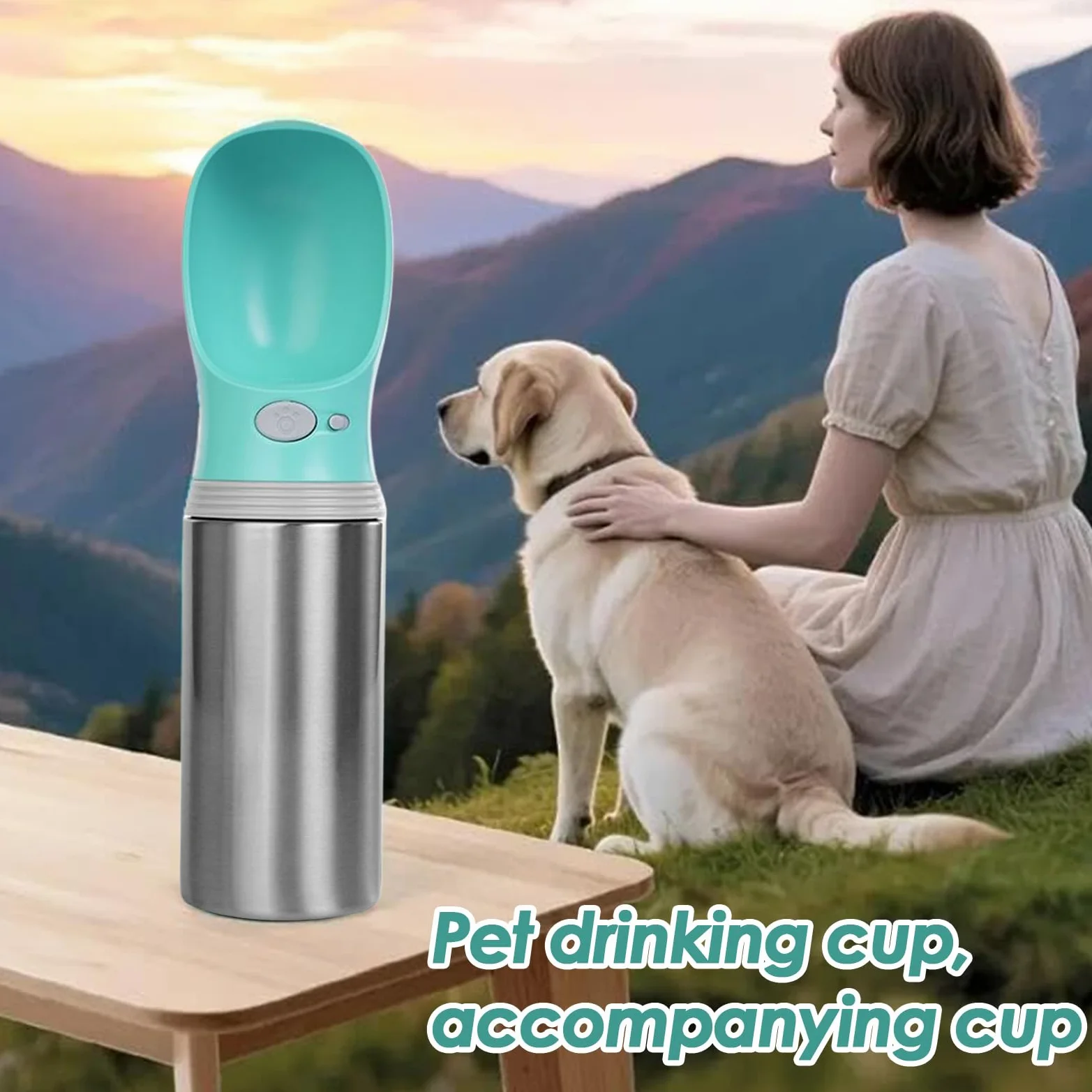 Borraccia canina Contenitore Isolato In Acciaio Inossidabile A Prova Di | per cibo e acqua da cuccioli da esterno 400ml per cani piccoli, e grandi: passeggio, jogging, trekking, campeggio