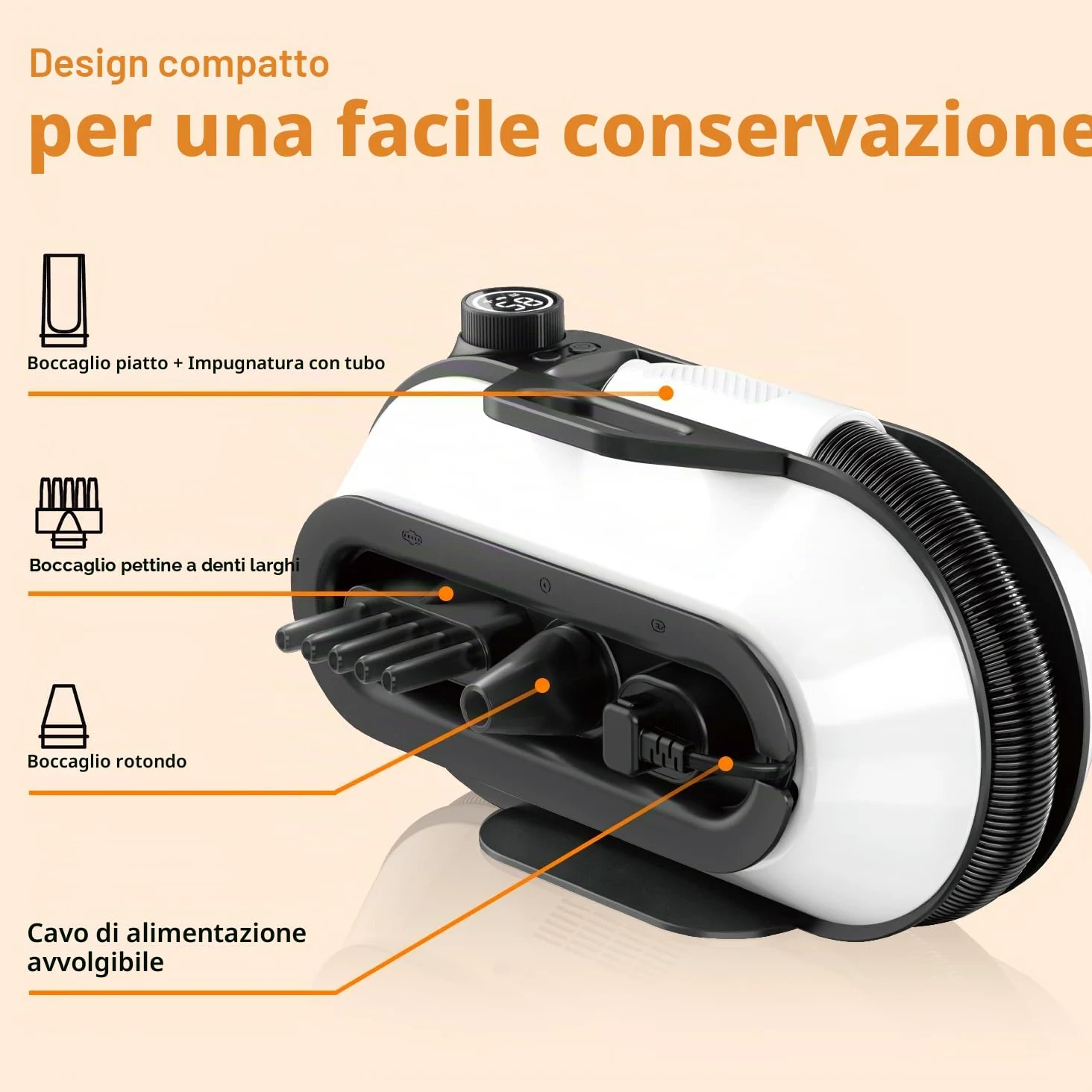 LIGIANT P40 Asciugacapelli per Cani Blower, Ultra Silenzioso (40 Db modalità Gatto), 3 Bocchette in 1, velocità & Temperatura Regolabili, Tecnologia a Ioni Negativi, Compatto e per Cani e Gatti