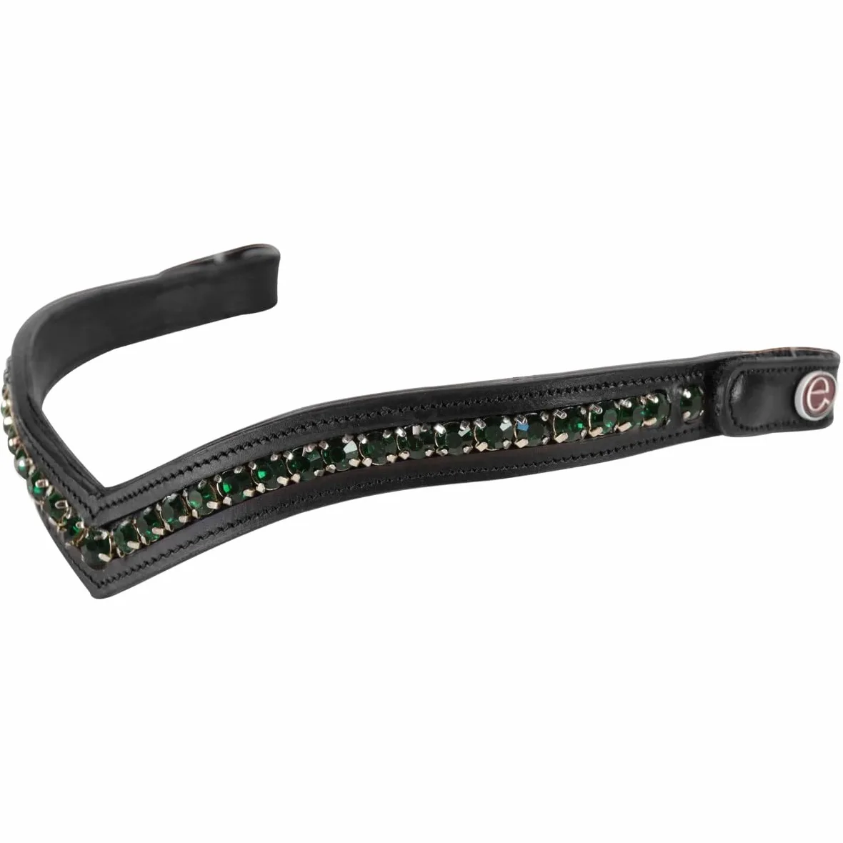 Frontalino Shaped Emerald con Bottone, Materiali Morbidi e Resistenti, Confortevole e Efficiente, Decorazioni di Pregio, Stile Unico