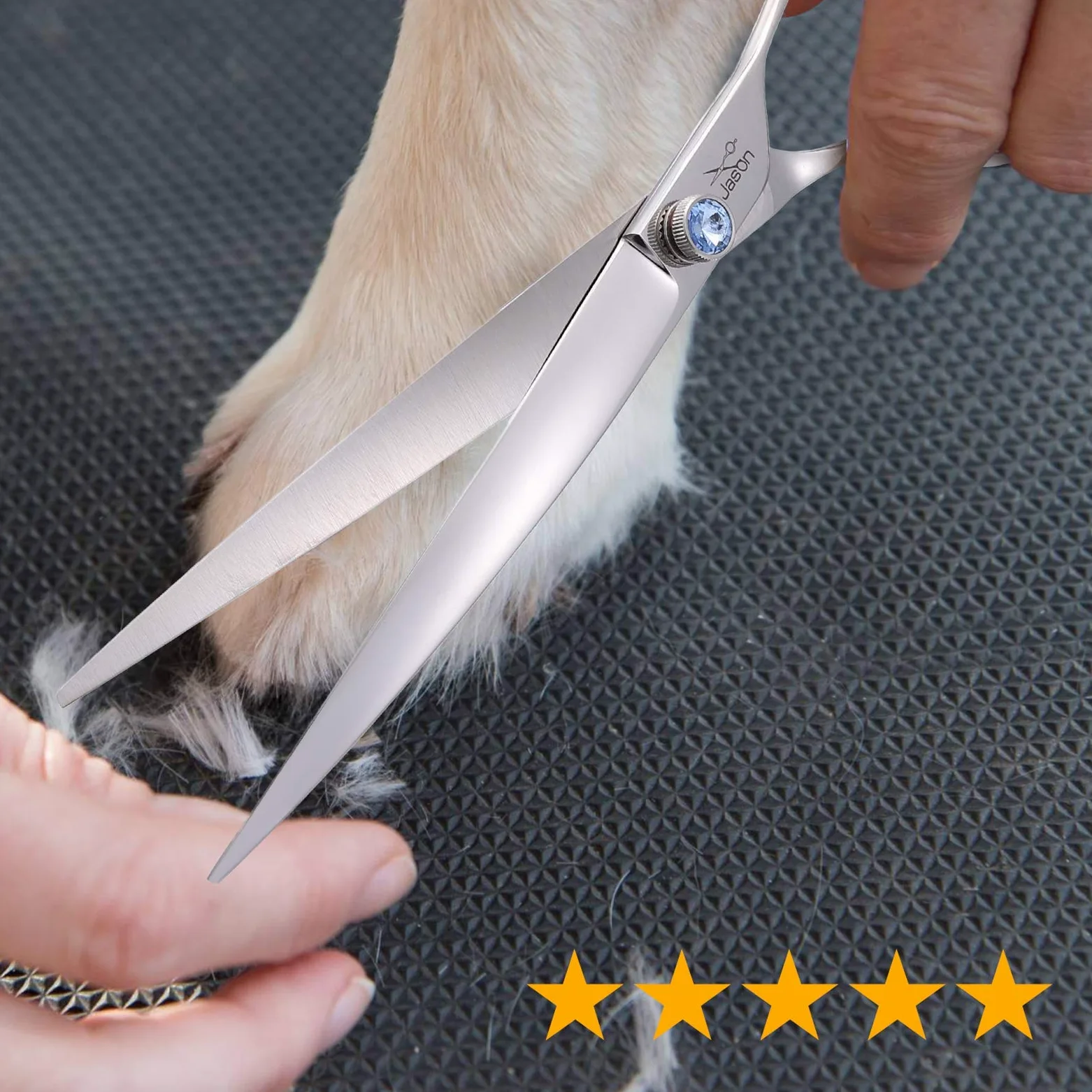 Jason forbici curve per cani da 8 pollici ergonomiche per cani e gatti con manico offset e vite gioiello per destrimani lunghe e affilate comode e leggere