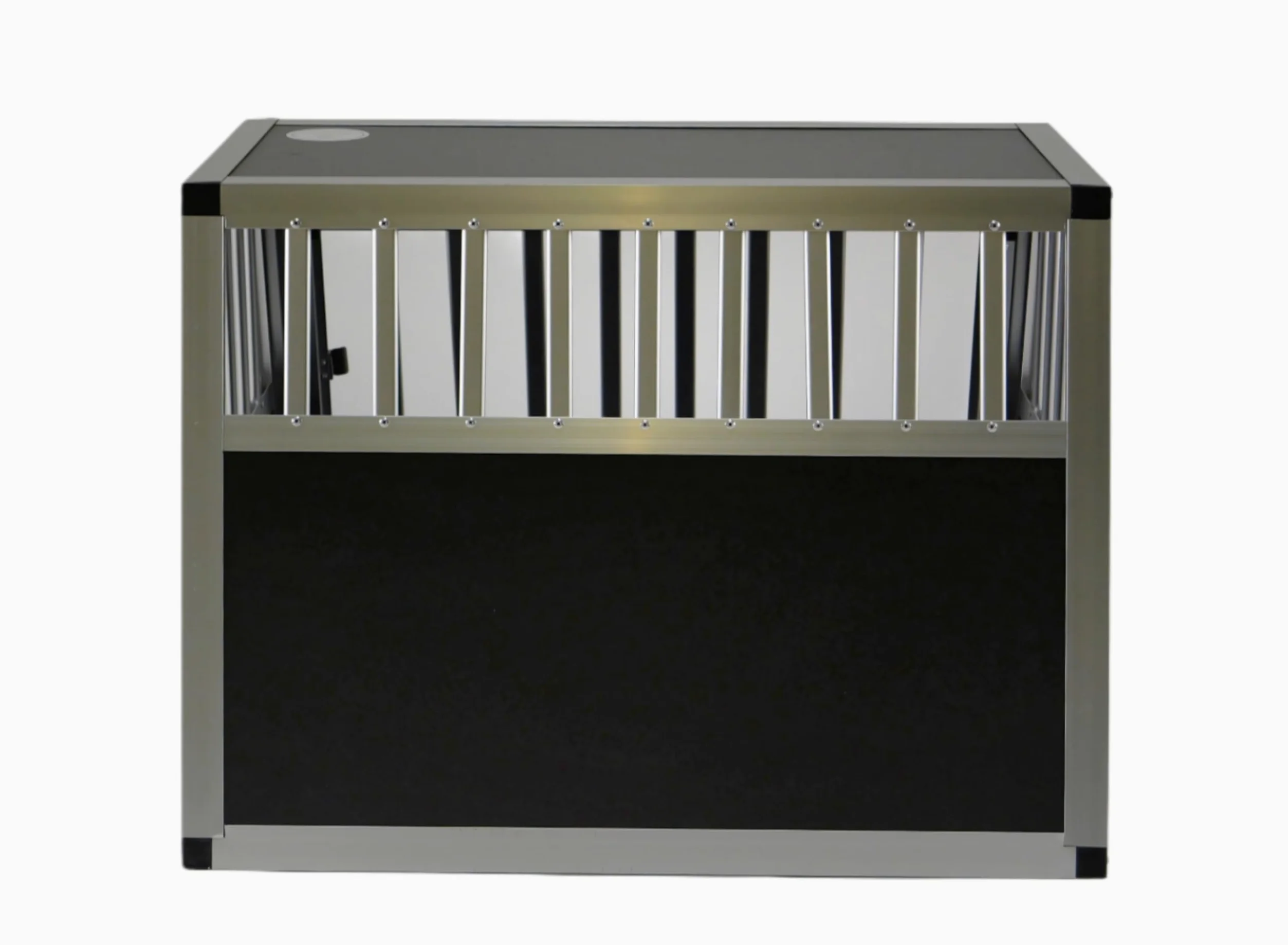 DOGHEAD - Trasportino per cani, in alluminio, 70 x 60 x 50 cm, colore: Nero/Argento