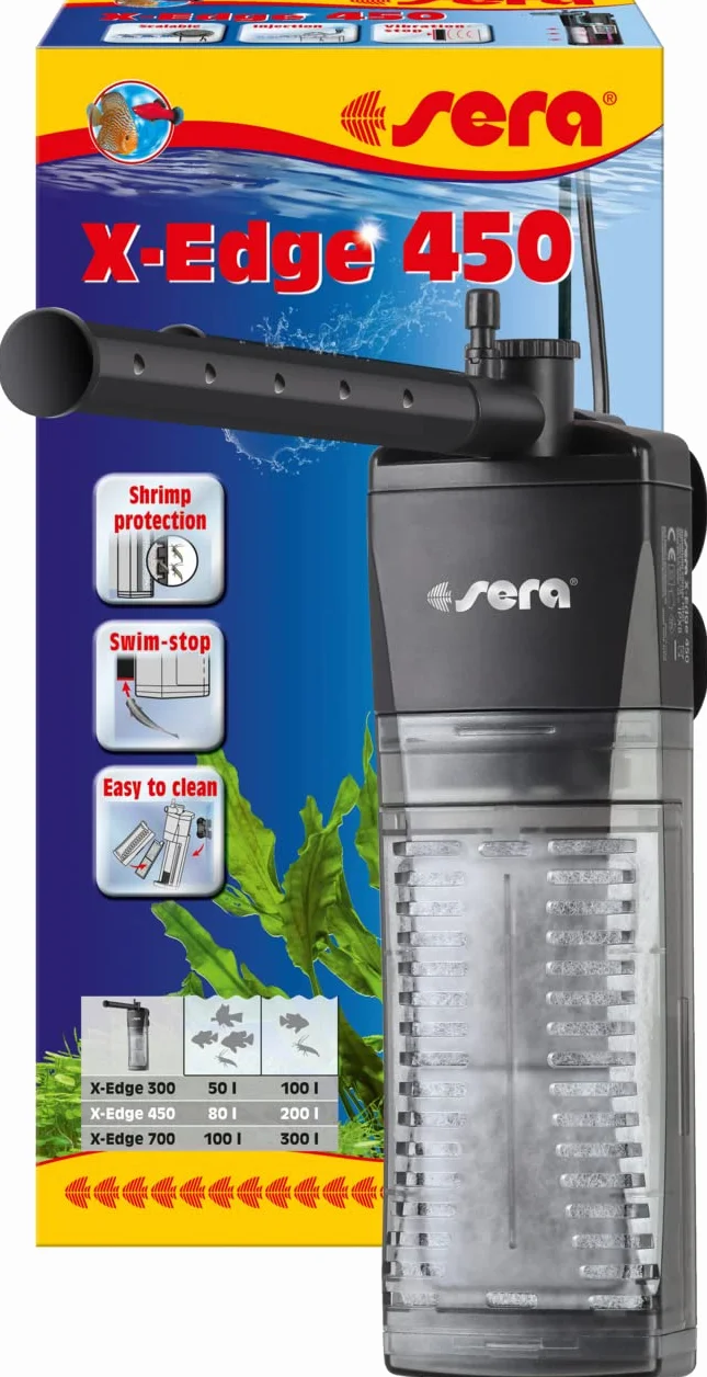 Sera X-Edge 450 Filtro angolare Potente ed efficiente dal Punto di Vista energetico ovvero Filtro Interno per Acquario Fino a 200 Litri, 32656