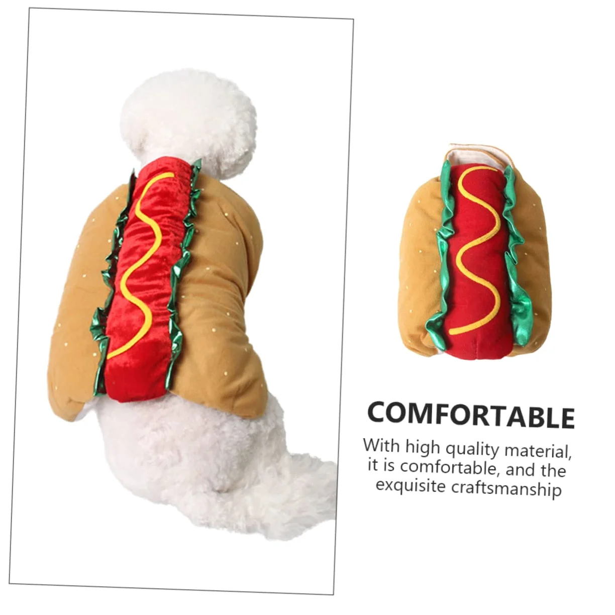 INOOMP Indumento Xxl Per Cani E Gatti Abbigliamento Natalizio Costume Da Hot Dog Per Feste Di Halloween
