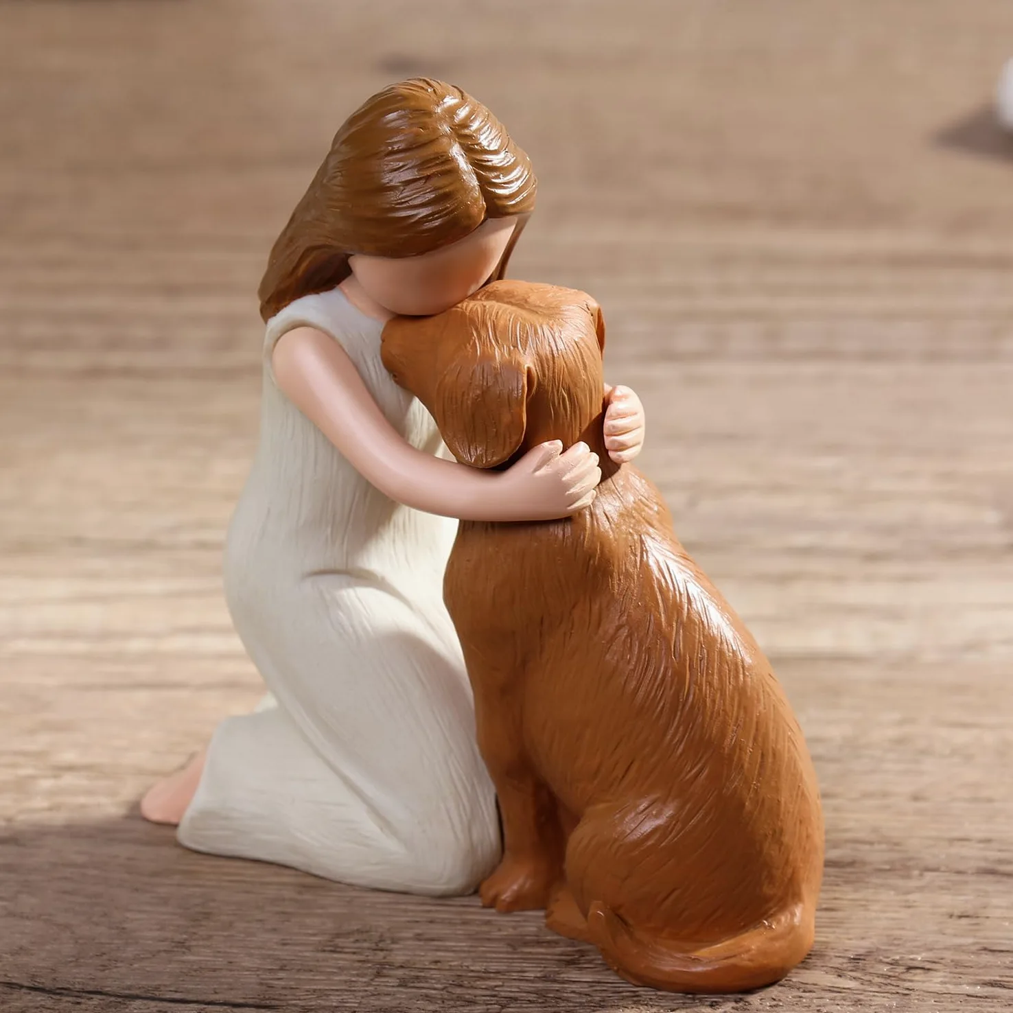 Love My Dog, statuette di angelo, regalo commemorativo dell'amicizia, scolpite a mano, per gli amanti dei cani