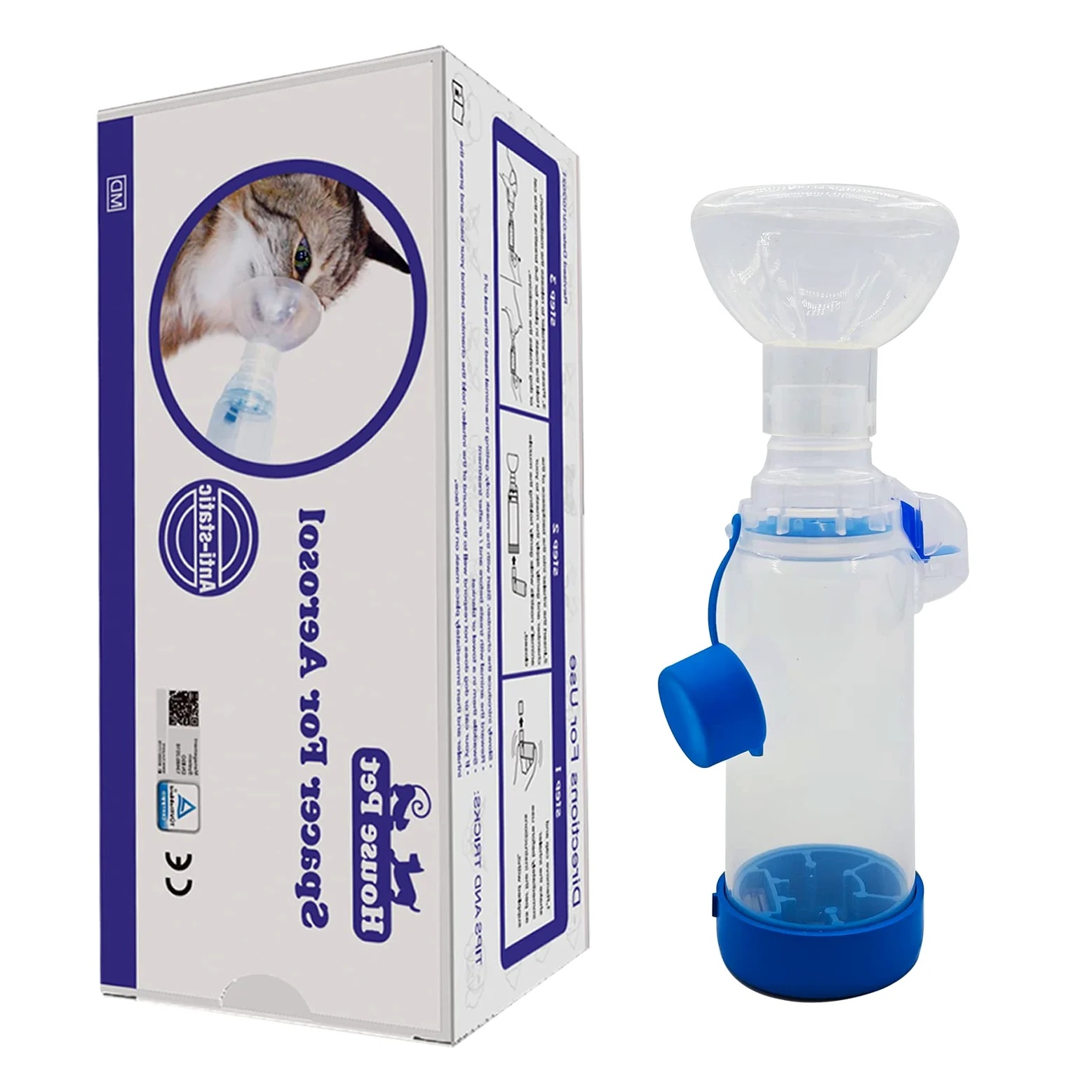Aerosol Chamber Inhaler-Spacer-Spacer con maschera di 2 dimensioni per gatto/cane e gattino/cucciolo