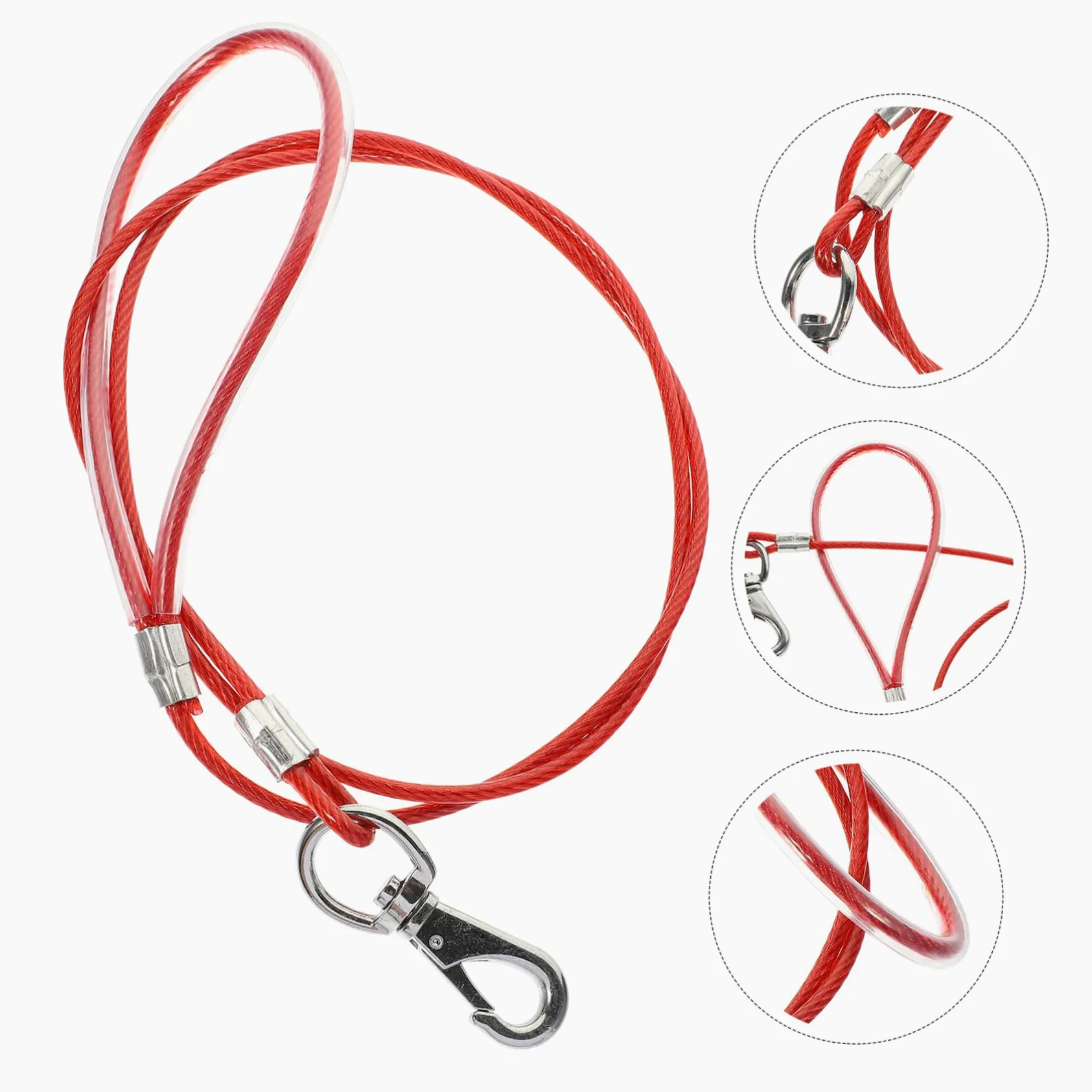 Sosoport 4pezzi Guinzaglio Per Cani Acciaio Resistente Agli Strappi Antimasticabile Accessorio Sicuro Per Passeggiate Quotidiane e Attività All Aperto