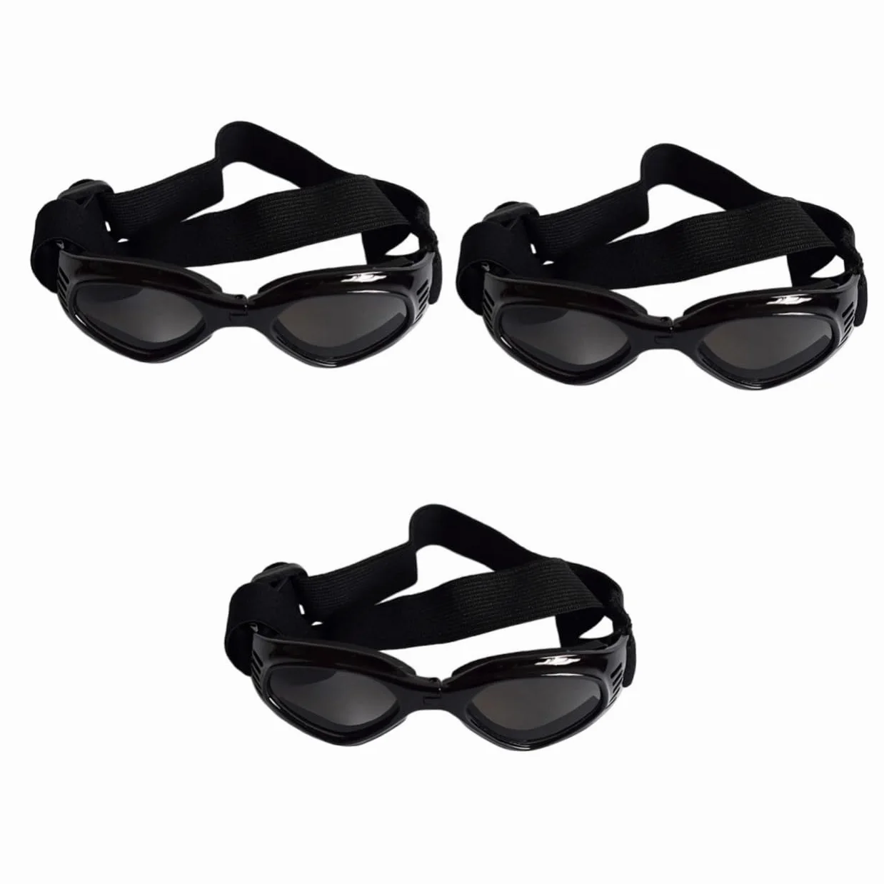 Didiseaon 3pezzi Occhiali Da Sole Per Animali Domestici Occhiali Protettivi Per Cani e Gatti Design Ventilato Protezione Uv Regolabili Colore Nero