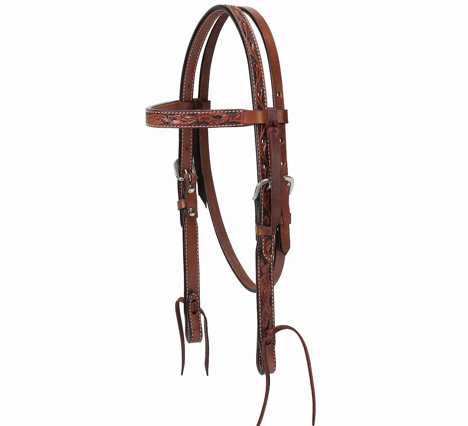 Western Horse Headstall Briglia petto collare redini puntine set in pelle floreale lavorato a mano pannocchia completa pony pettorale ME-HBC-083 (Cob)