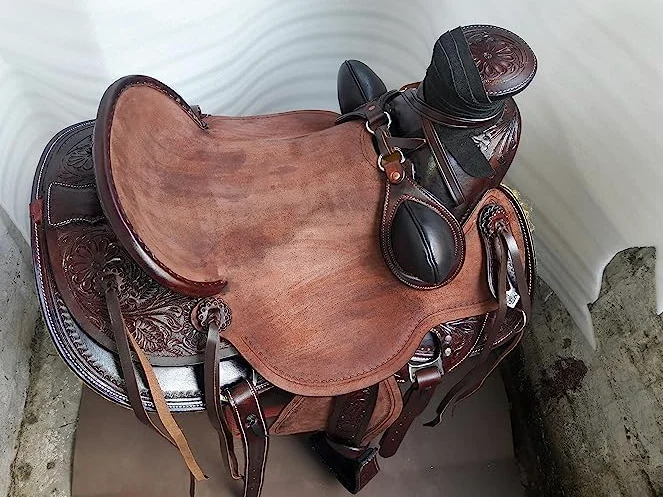 Rough Out - Puntina da sella in pelle resistente wade per cavallo