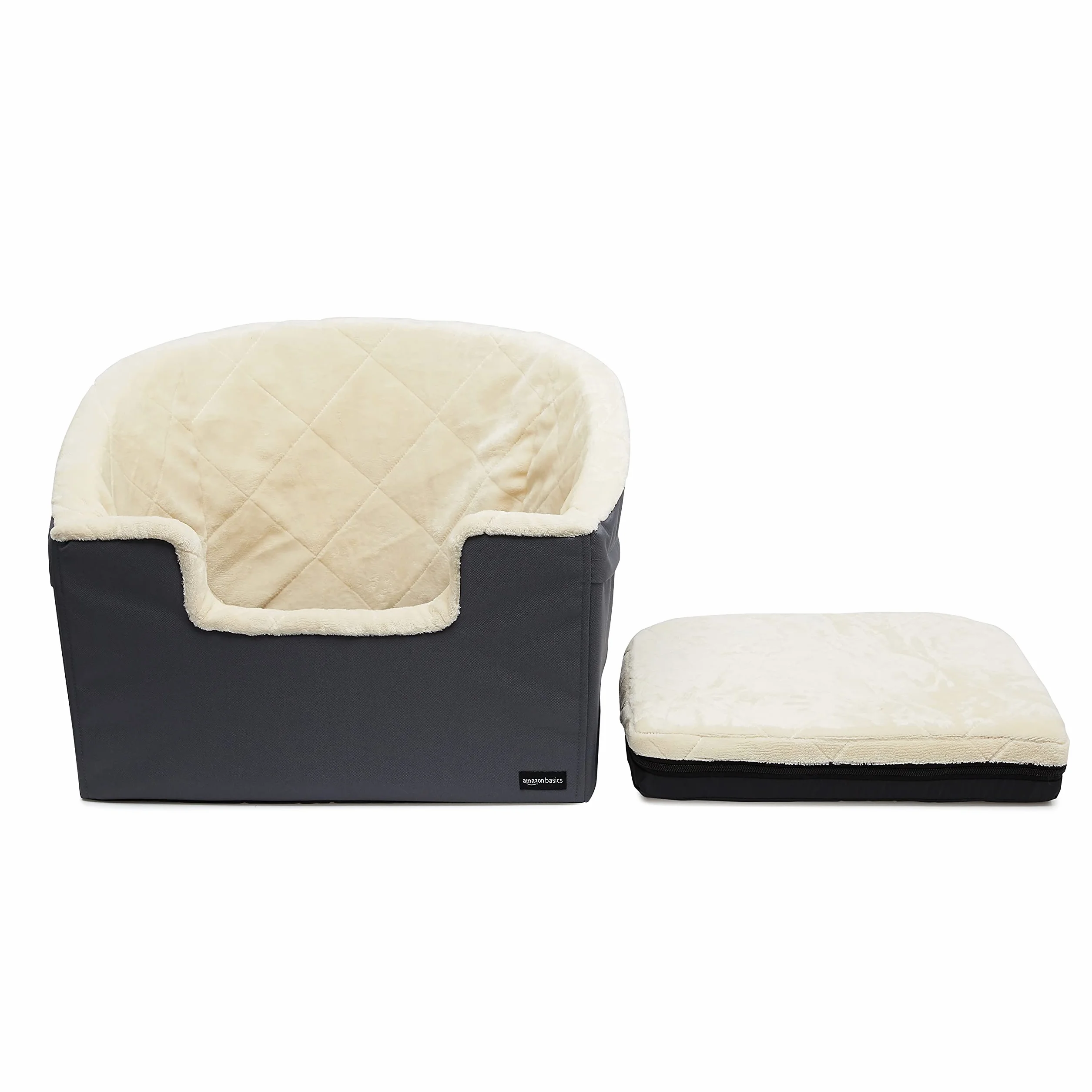 Amazon Basics Seggiolino per auto avvolgente per animali domestici, misure 45,7 x 55,8 x 40,6 cm, colore grigio