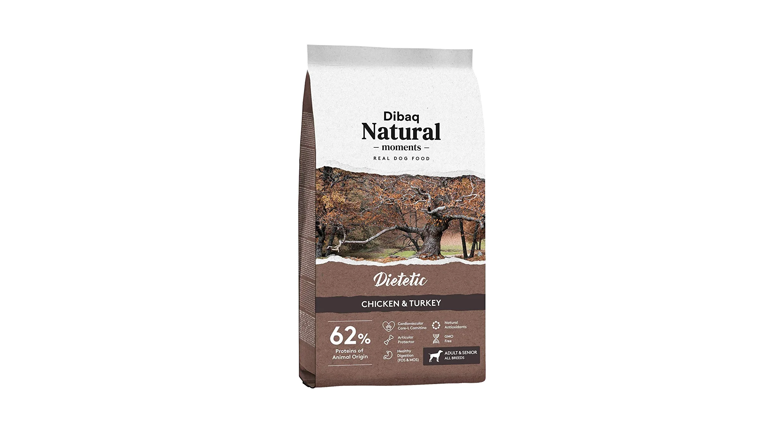 Dibaq Natural Moments Dietetic. Cibo completo naturale per cani adulti in sovrappeso. 15 kg.