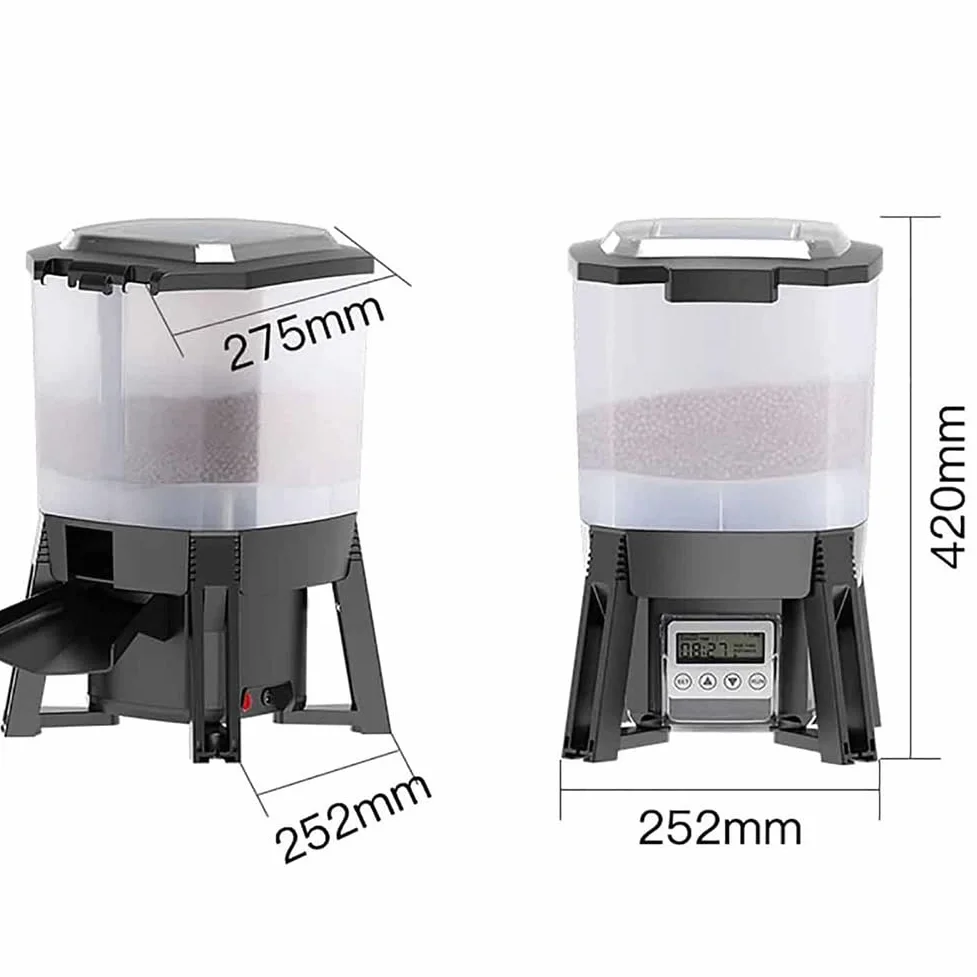 Mangiatoia per Pesci Automatica Solare, distributore di Cibo per Pesci Elettrico da 6 Litri, con Controller del Display Distributore Automatico di mangime per Pesci, laghetto Koi Alimentazione