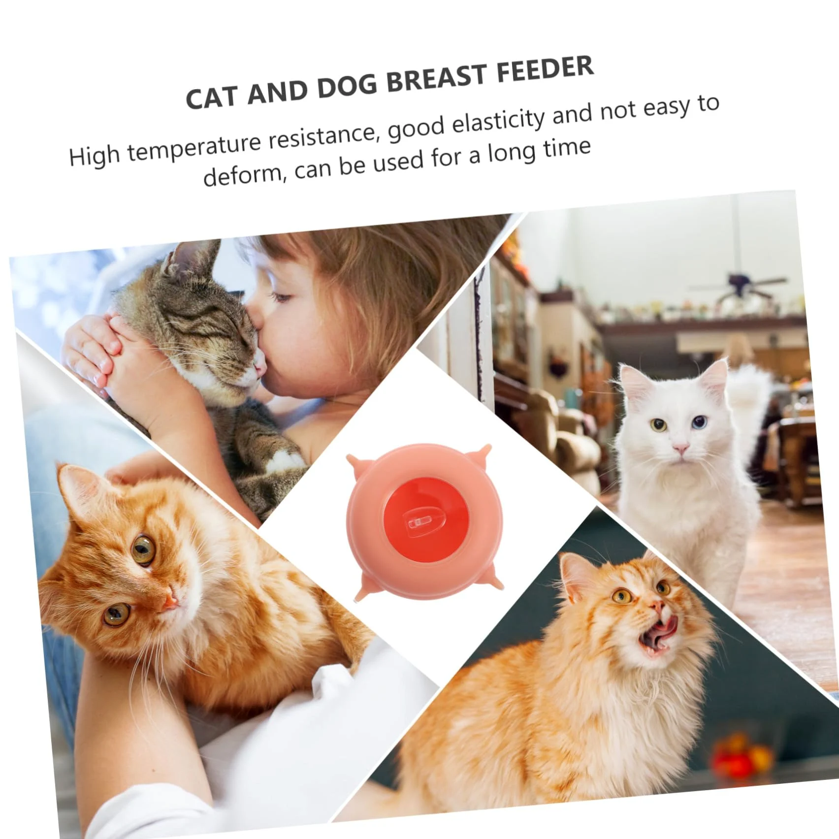 Biberon per Cuccioli in Silicone, Strumento per Alimentazione Rosa | Resistente alle Alte Temperature, Facile da Riporre, Accessorio Domestico per Gatti Piccoli e Cani Accessori