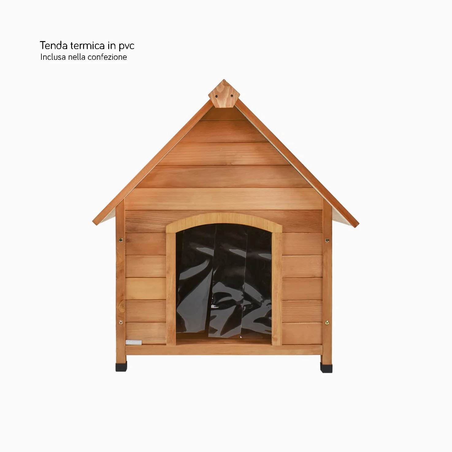 CUCCIA PER CANE CANI IN LEGNO IMPERMEABILE TETTO SPIOVENTE PER ESTERNO GIARDINO MISURA SMALL 80x83x86h cm CON TENDA