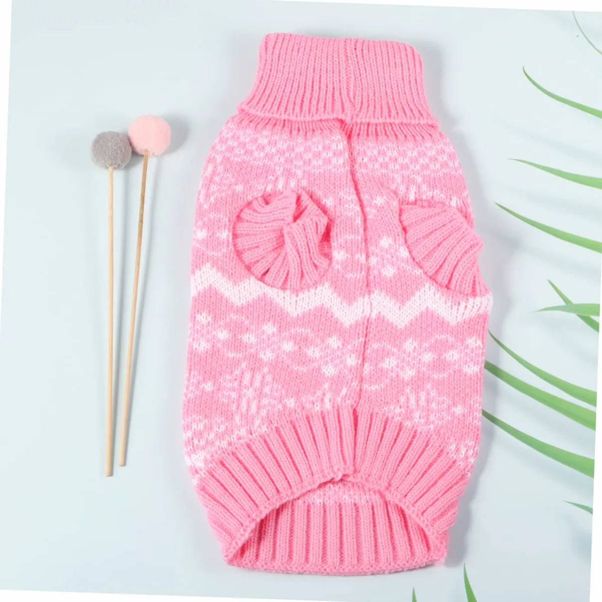 BESPORTBLE 3pezzi Maglione Natalizio per Cani Pullover Maglia Calda con Collo per Animali Domestici Costume per Feste Inverno Rosa XXL