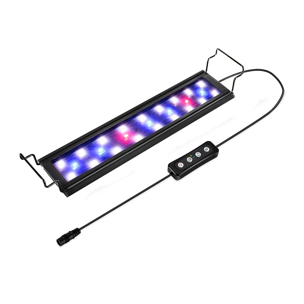 Hygger 9W Luce per Acquario, 28-48cm Lampada LED con Timer, Dimmerabile e Staffa Regolabile, per Illuminazione(Bianco, Blu, Rosso)