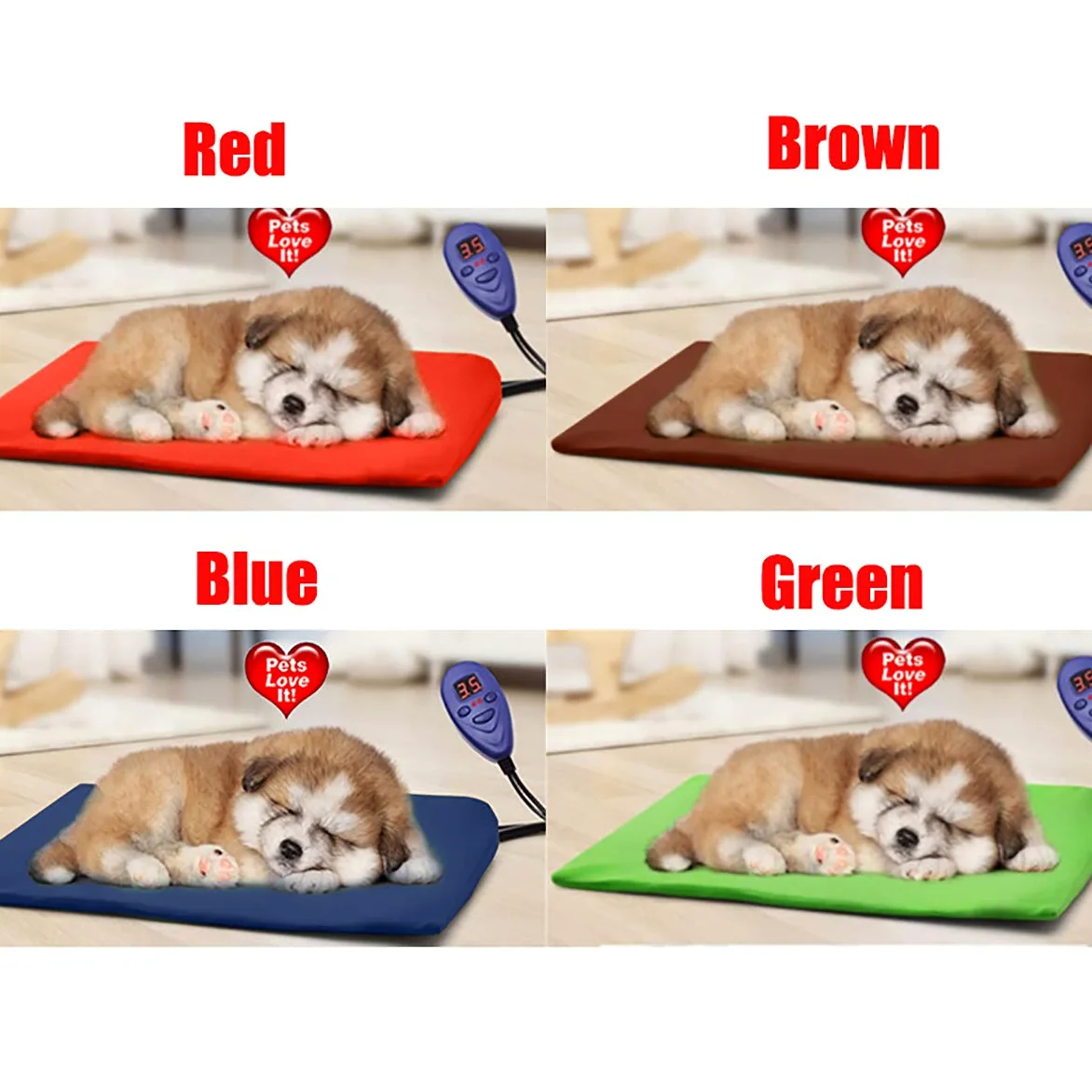 SagaSave - Cuscino riscaldante per animali domestici, temperatura costante 25-55 gradi, per cani, gatti, impermeabile, rivestimento rimovibile, per neonati, cani anziani, gattini, 40 cm x 30 cm