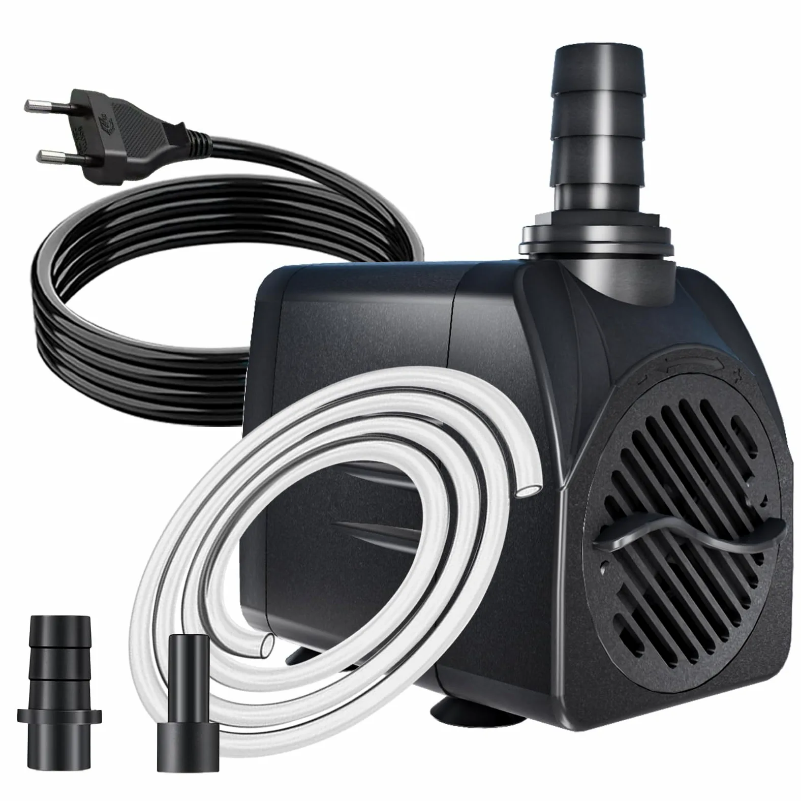 Pompa filtro per laghetto, 16 W, 800 l/h, protezione dal surriscaldamento, funzione ultra silenziosa, con cavo da 1,8 m, per fontane, sistemi idroponici. Pompa sommergibile, colore nero