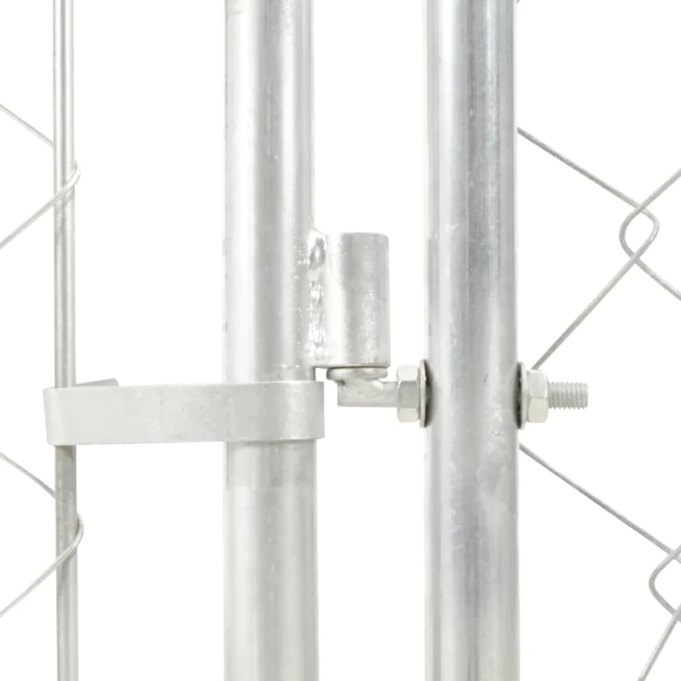 Canile Esterno Acciaio Zincato 100x100x125 cm Argento | Rete Metallica 60x60 mm, Porta Laterale con Serratura, Facile Montaggio, per Cani