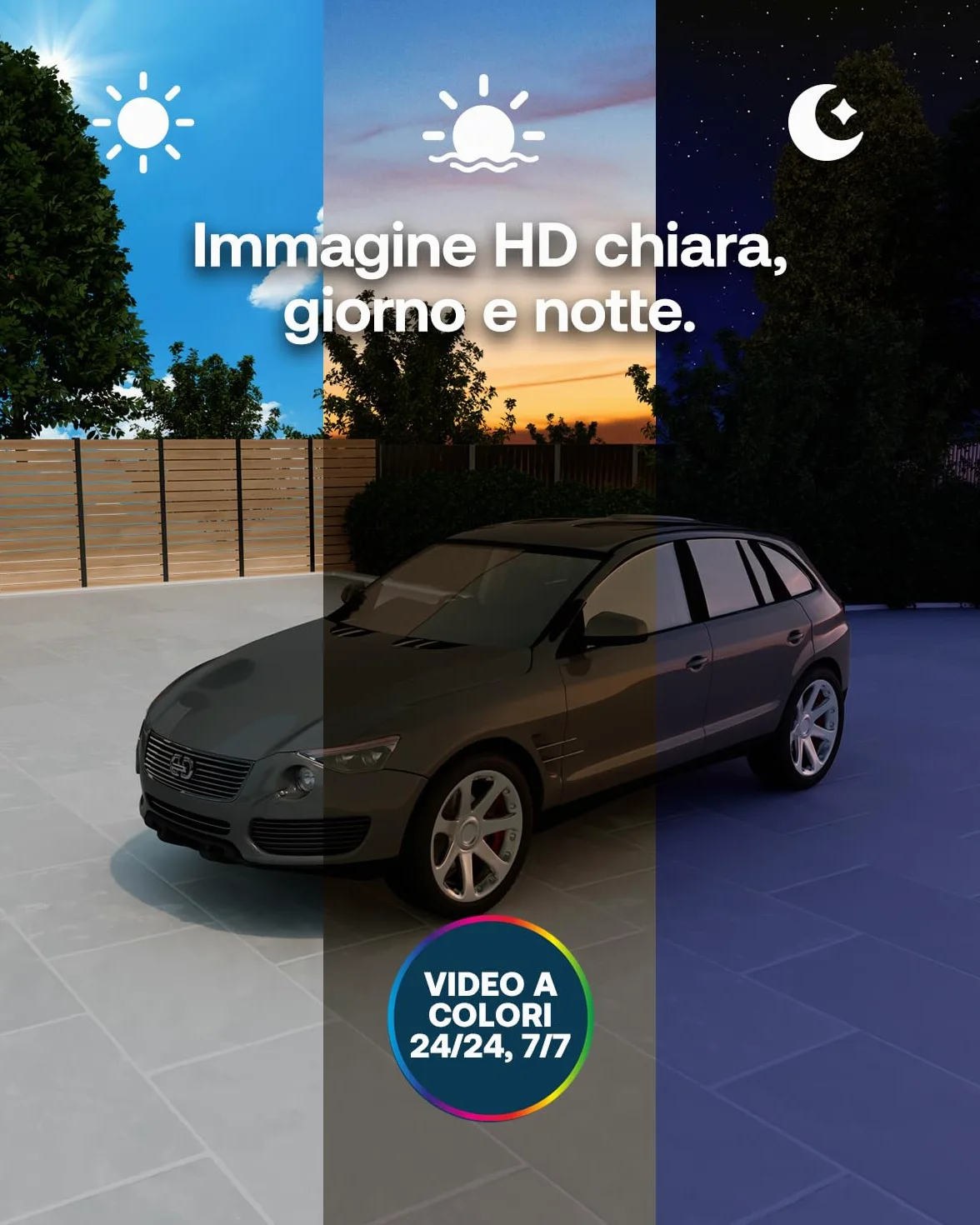 Arlo Essential 3 Telecamera HD 360º Pan-Tilt-Zoom WiFi Esterno Senza Fili, Sirena Allarme Casa, Sensore Di Movimento, Visione Notturna A Colori, Prova Inclusa Secure, 2 Telecamere, Bianche