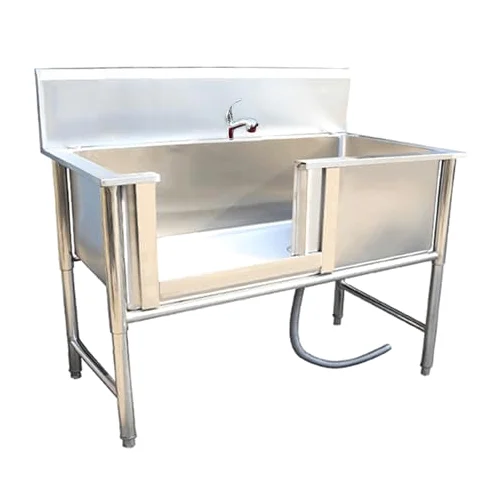 Vasca da bagno per cani in acciaio inox per toelettatura domestica, stazione di lavaggio per animali domestici con bacino profondo per una facile pulizia