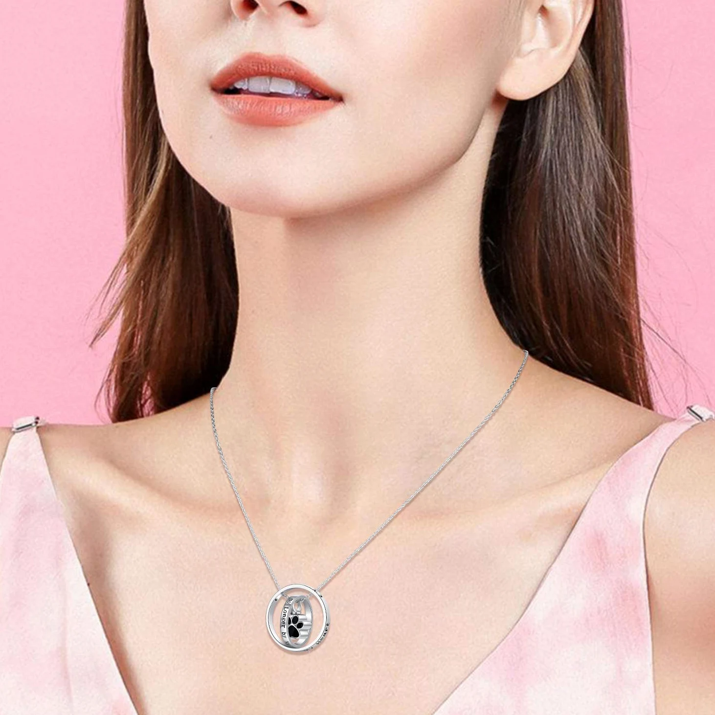 Collana con urna per ceneri in argento Sterling 925, con stampa di margherita/zampa di cane, ciondolo commemorativo per cremazione, gioiello per donne e amiche