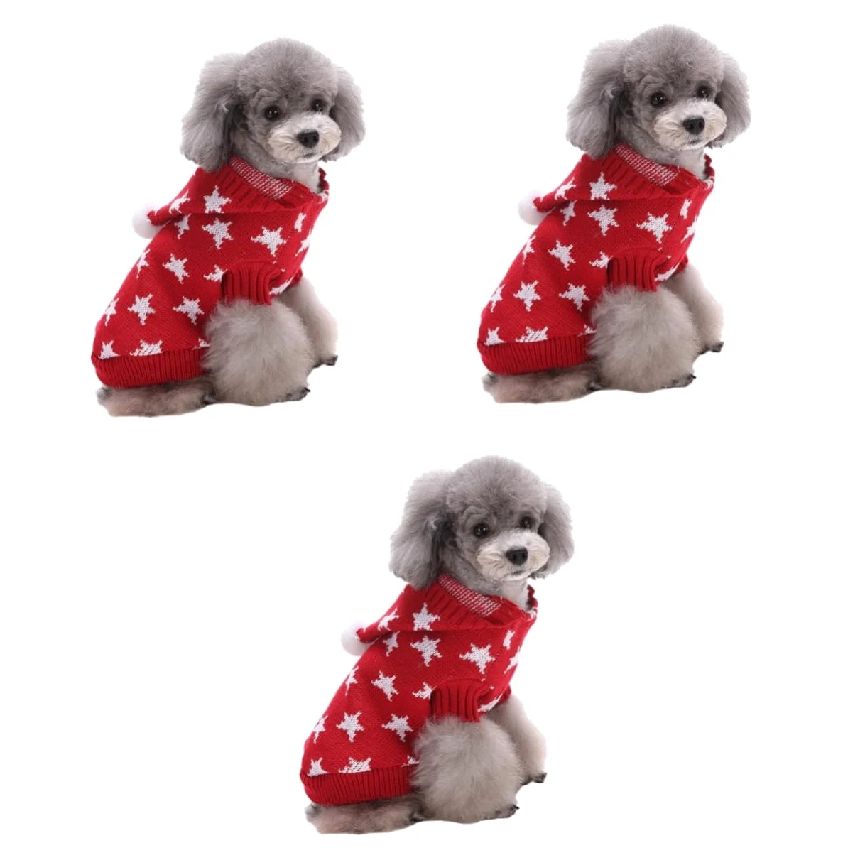 HMJGDHX 3 Pezzi Caldo Costume per Cani Vestiti per Cuccioli di Natale Cappotto Invernale per Cani Maglione per Animali Domestici di Natale Abiti per Cuccioli Tuta Vestiti per Cani di Piccola Taglia