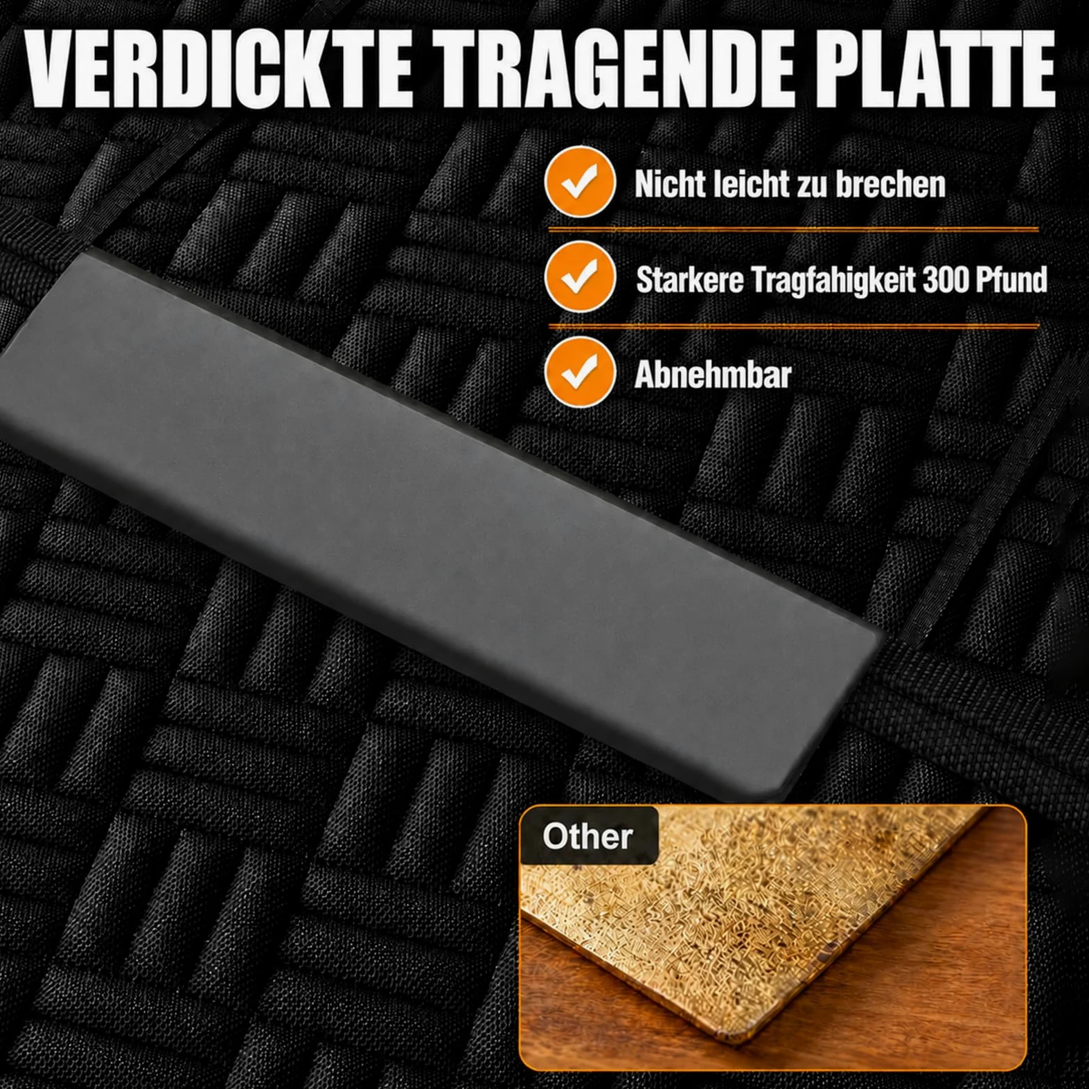 Coperta per cani per sedile posteriore auto, 129 x 60 cm, con fondo rigido che mantiene 300 kg, 600D, antigraffio e impermeabile, per cani e sedili posteriori (Black)