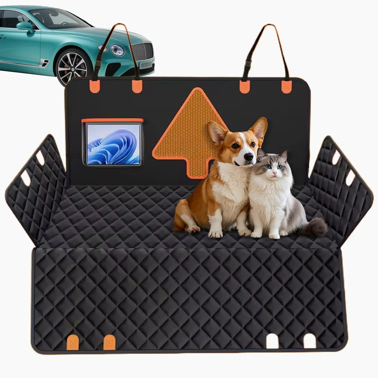 Generico Coprisedile Posteriore per Cani - Amaca Auto Impermeabile per Cani - Ammaccapupù Impermeabile per Veicoli, Protettore Posteriore per Sedili
