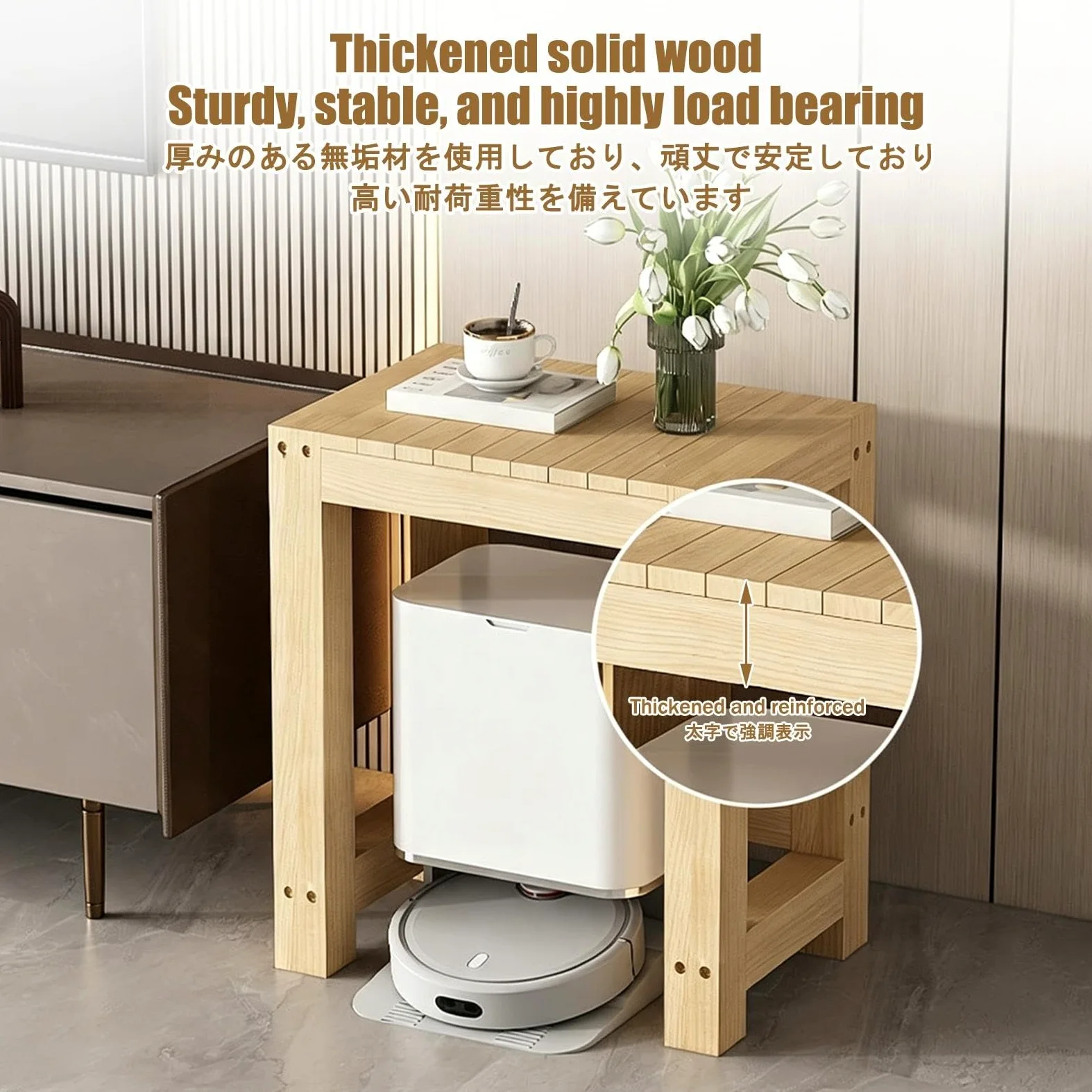Mobile per Acquario, Supporto in Legno per Acquario | Struttura in Legno Massello, Elevata Capacità di Carico e Vano Portaoggetti Inferiore(100x45x50cm/39.4x17.7x19.7in)