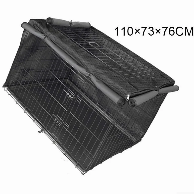 Copertura per gabbia per cani, copertura per gabbia per cani, in tessuto Oxford 420D, protezione antipolvere nera, impermeabile, 95 x 61 x 61 cm, 110 x 73 x 76 cm, 125 x 77 x 81 cm (110 x 73 x 76 cm)