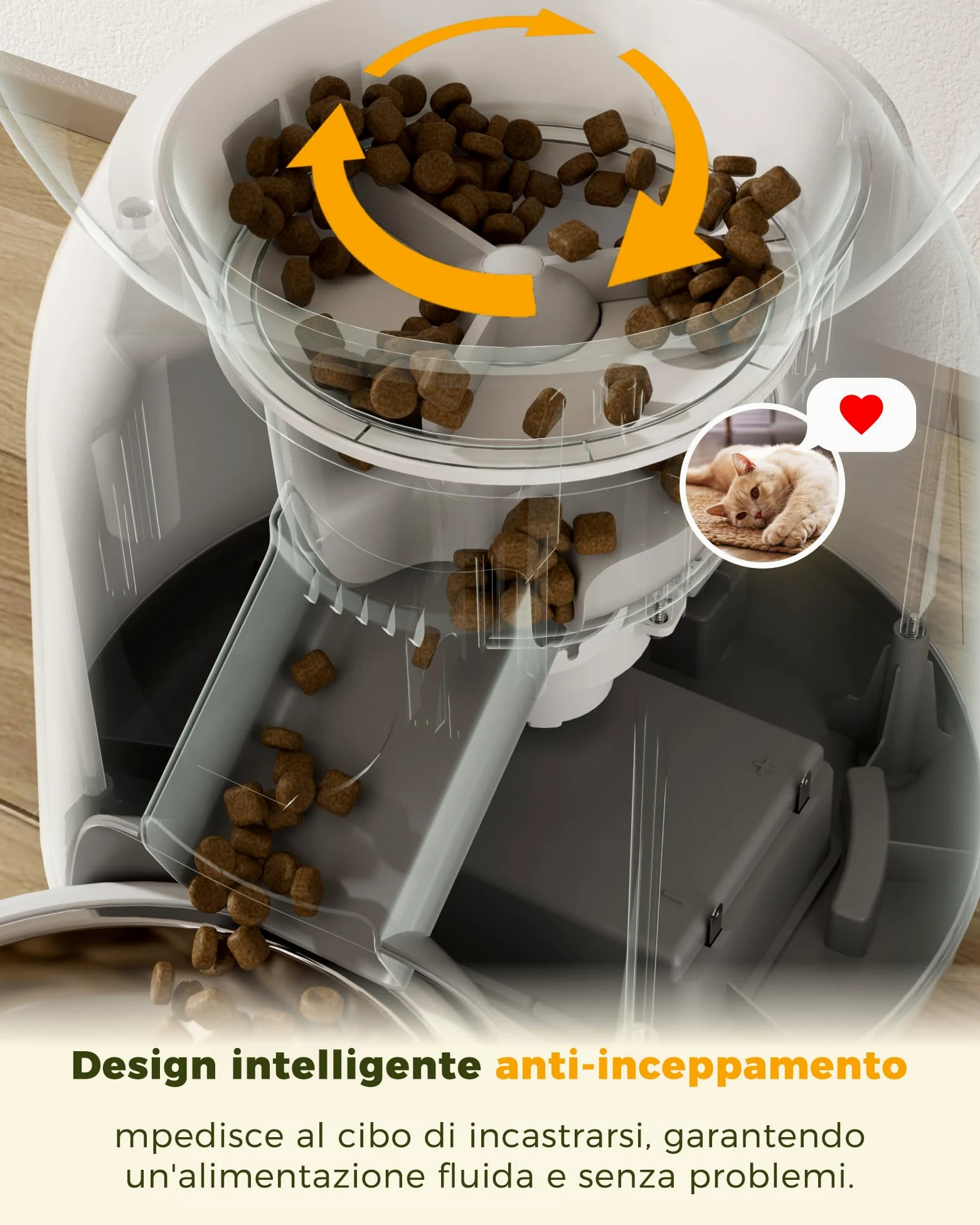 ARENTI Distributore Automatico Cibo per Gatti e Cani con Telecamera HD 2K/3MP,Fontanella per Gatti,WiFi 2.4G&5G,4.5L Dispenser Cibo Gatti/Cani con Audio Bidirezionale, Controllo APP