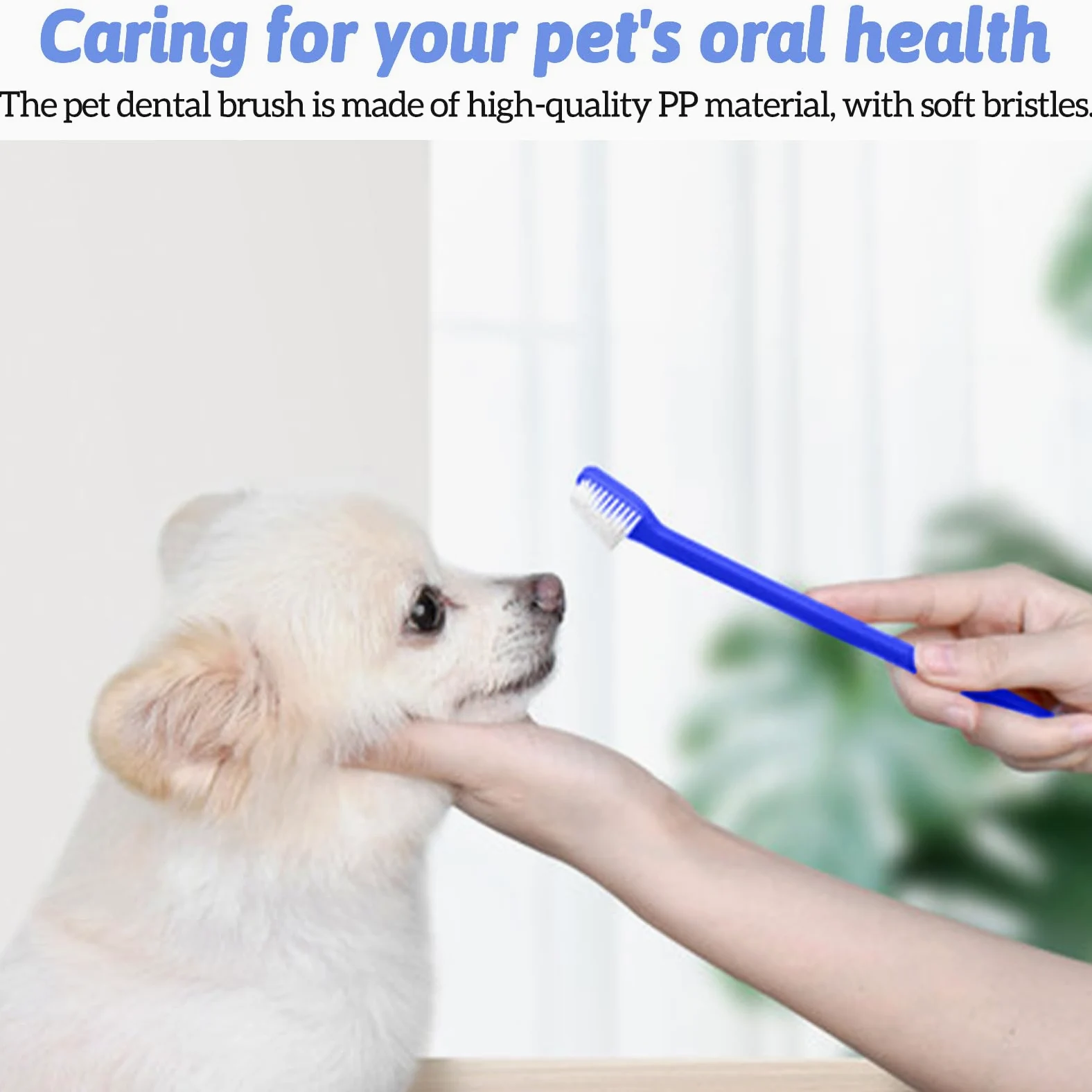 Spazzolino da denti a doppia testa per cani, con manico lungo, morbido, per animali domestici, 100 pezzi, comodo spazzolino da denti per animali domestici e cuccioli, accessori per la pulizia