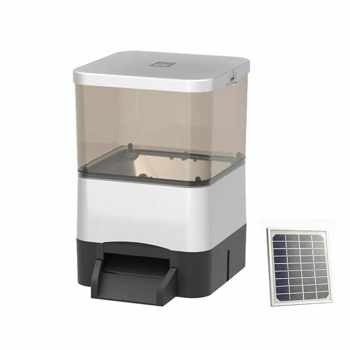 Mangiatoia Per Pesci Ad Energia Solare, Distributore Automatico Di Cibo con grande capacità di 10 litri, Per Pesci Da Laghetto, per alimentazione di carpe koi da esterno