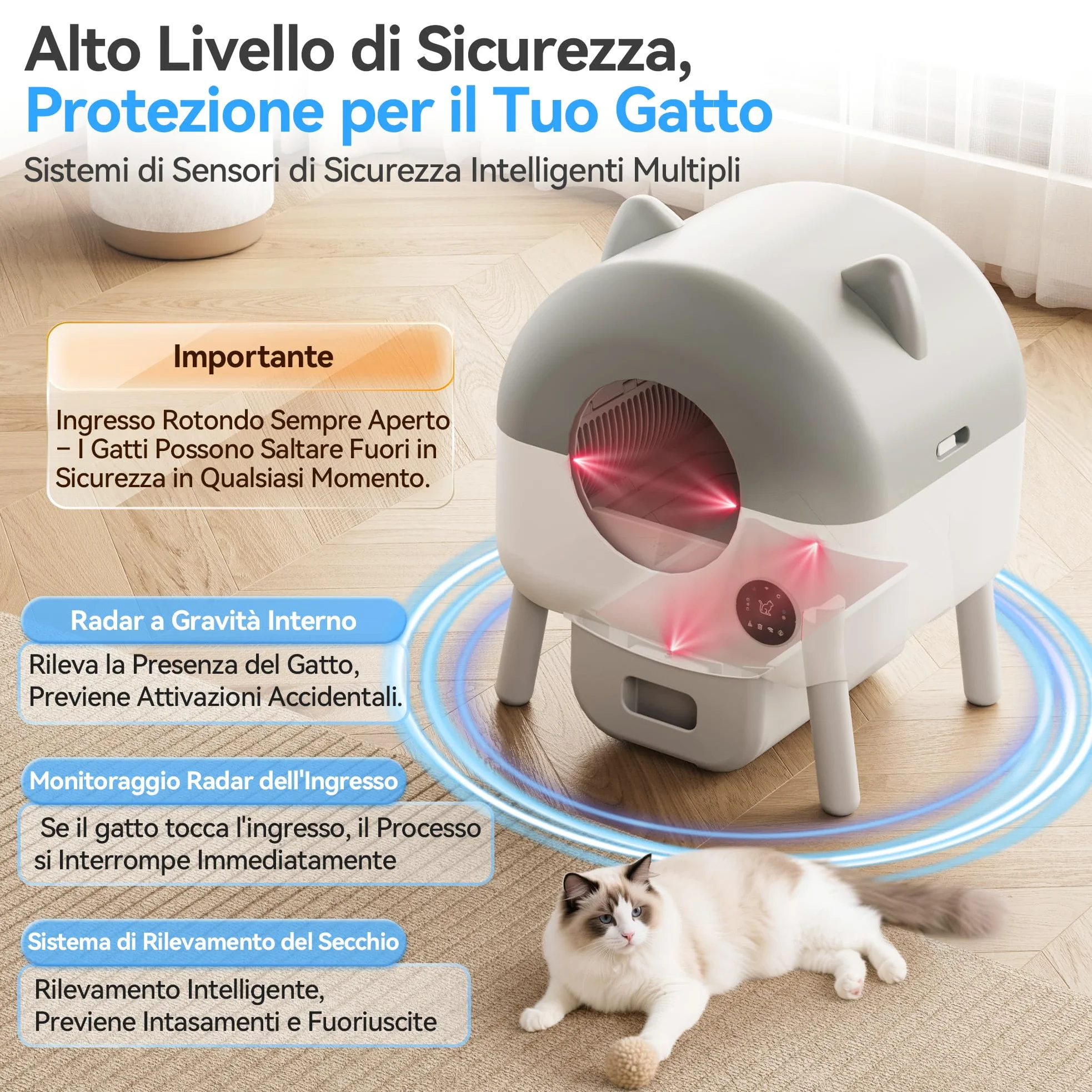 JUMMICO Lettiera autopulente per gatti XXL, grande capacità 90L+15L, controllo tramite app, pannello operativo, monitoraggio salute intelligente IA, lettiera per famiglie con più gatti