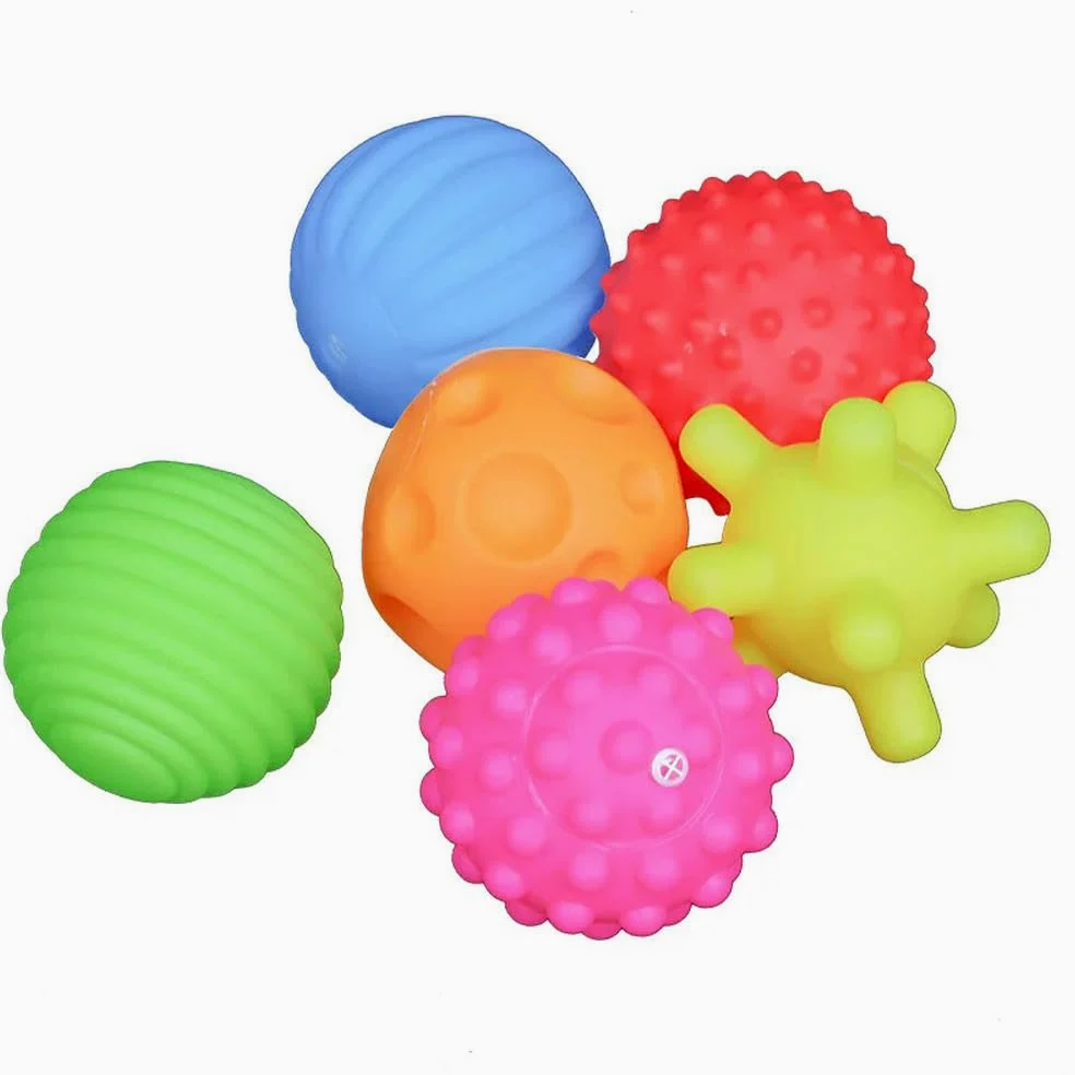 Giocattoli for cani, giocattoli for animali domestici, palline sensoriali for, testurizzate da toccare con la mano, morbide massaggio, giocattolo resistente ai morsi di cane, 6 pezzi casuali