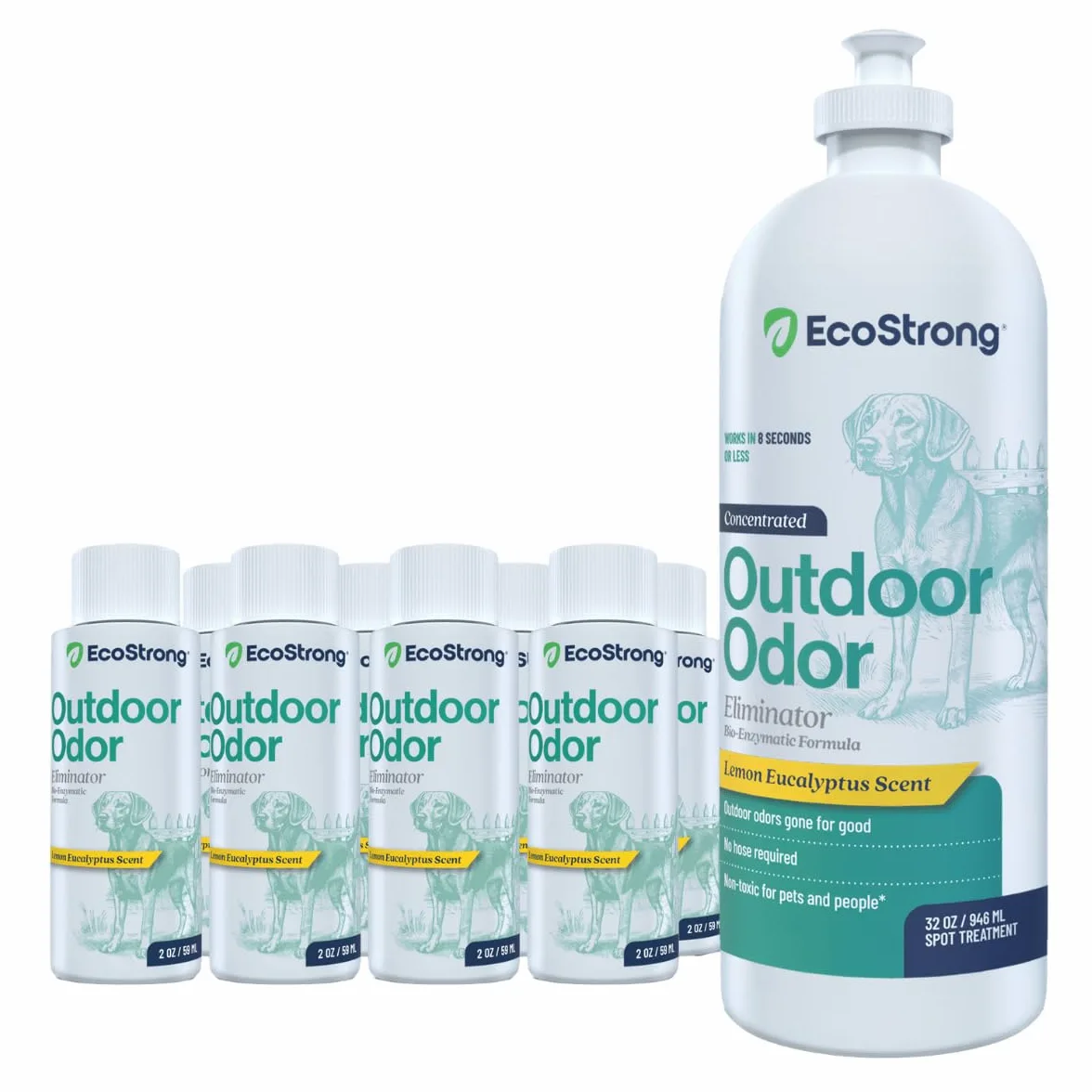 Eliminatore di odori per esterni, detergente enzimatico per l'urina del cane, potente deodorante per animali domestici, gatti, animali, forza professionale per cortile, tappeto erboso, canili, patii,
