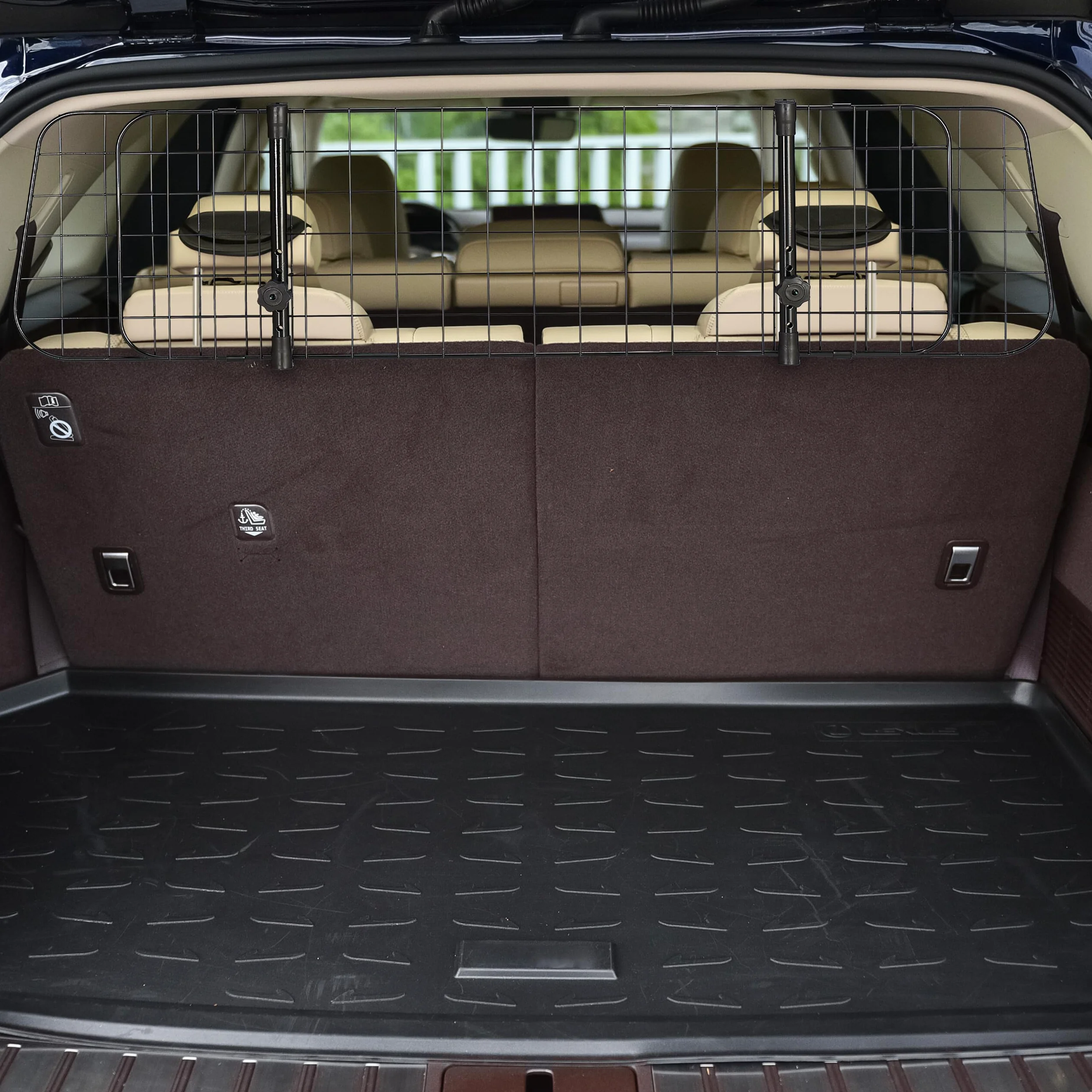 Relaxdays Griglia Auto per Cani, Grata Universale, Larghezza Regolabile, Divisore Bagagliaio, HxL: 32 x 92-136 cm, Nero