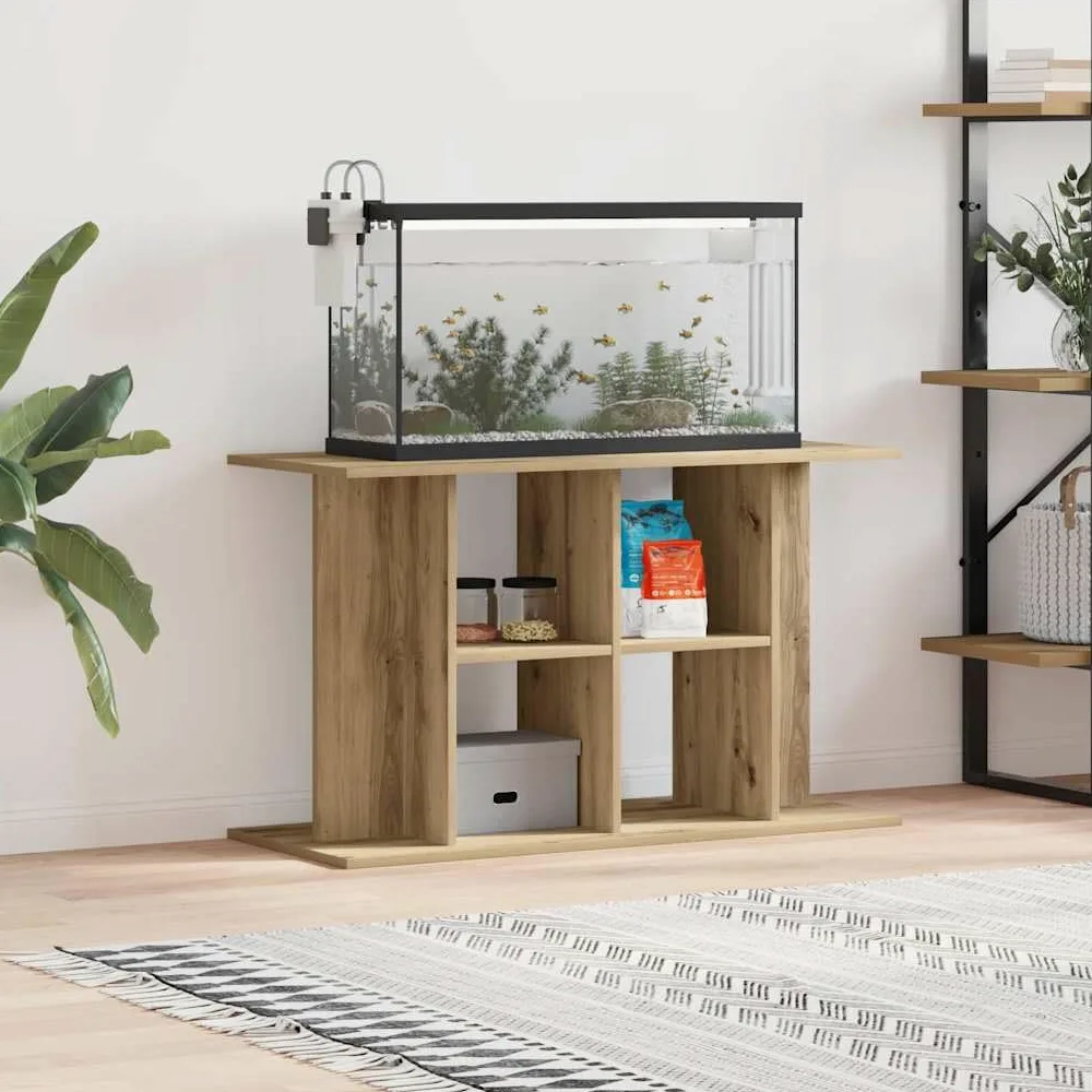 Supporto per acquario a 3 livelli, 100 x 40 x 60 cm, mobile per acquario in legno con contenitore, stabile supporto per acquario per mangime e accessori, design sottile per soggiorno