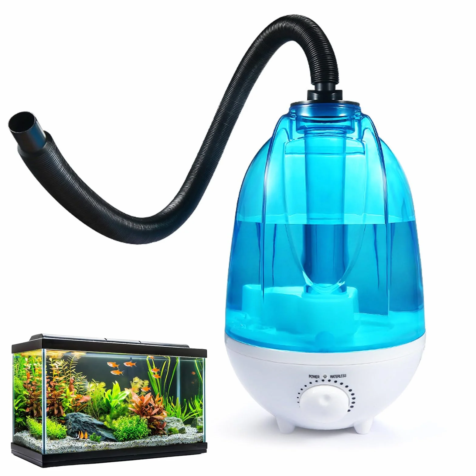 Umidificatore per Terrario 4L - Nebbia 300mL/h con Luce Notturna 7 Colori | Tubo Regolabile 40-160cm | Ultra Silenzioso (<35dB) | Per Rettili, Anfibi e Piante Tropicali