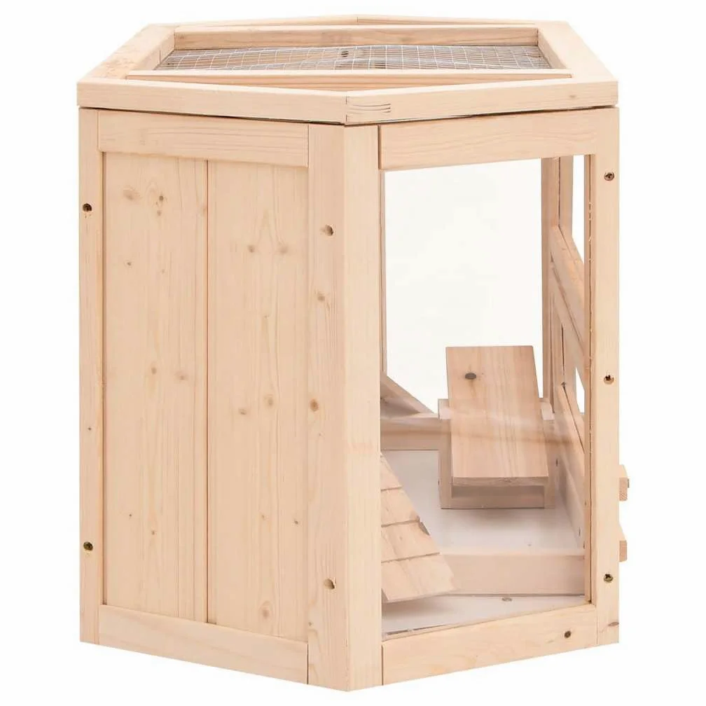 Generico Gabbia per Criceti 80x40x43 cm in Legno Massello di Abete,Habitat/Gabbie Piccoli Animali
