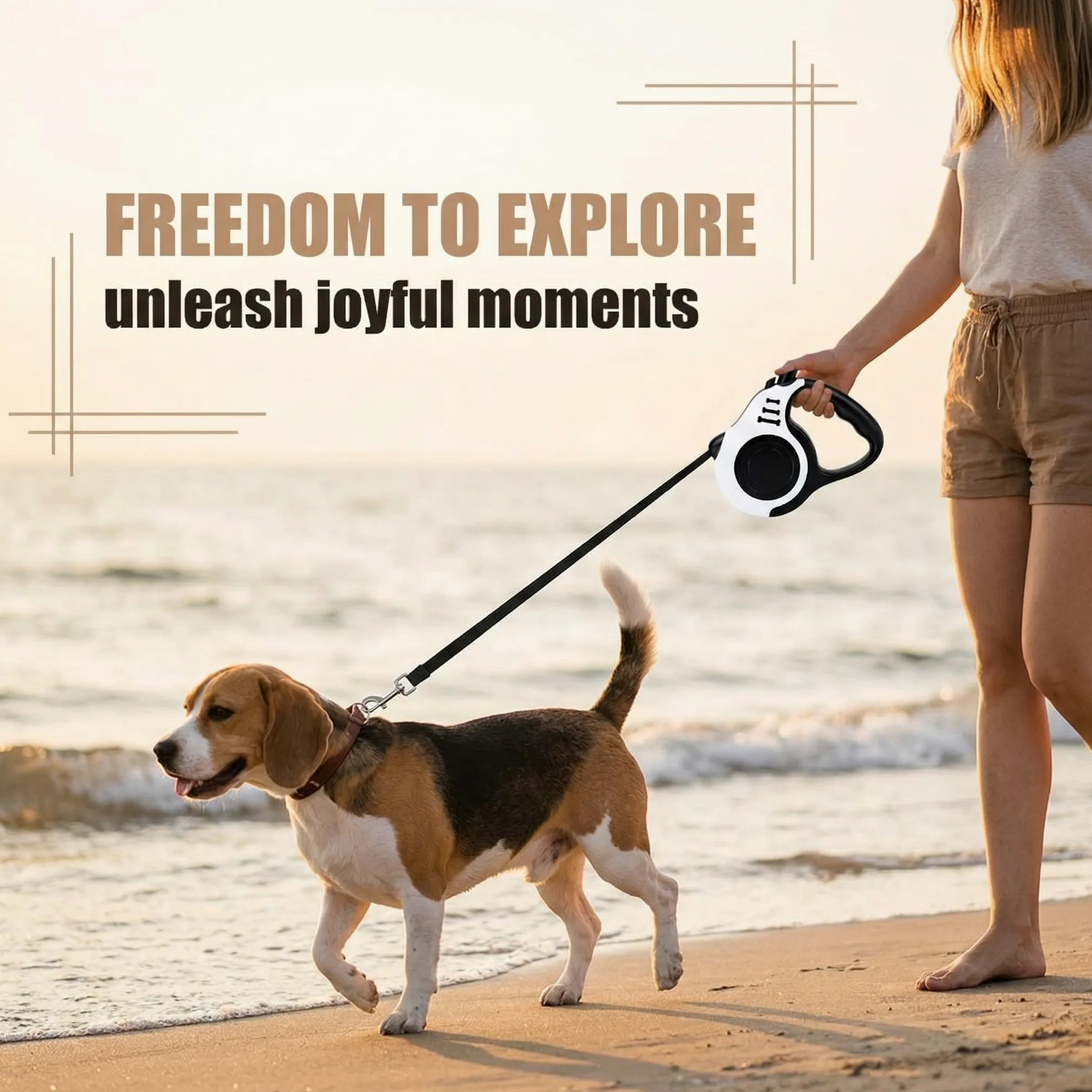1 Guinzaglio per Cani Automatico Retrattile, Guinzaglio Estensibile con ABS Resistente, Per Passeggiate Cane e Gatto, 5 Metri, Bianco