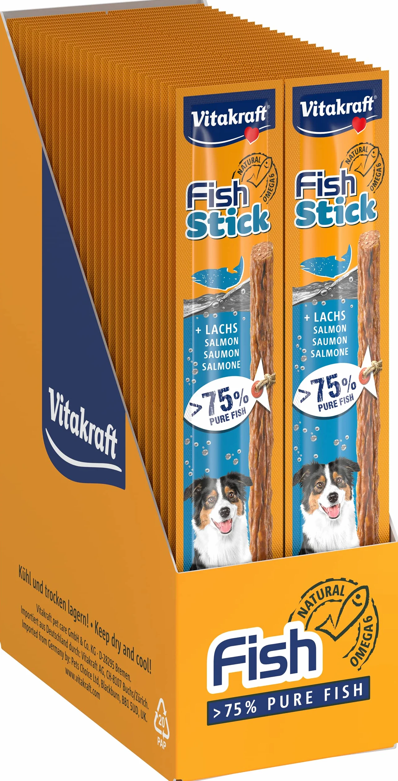 Vitakraft Dog Snack Fish Stick Salmon, 1 Confezione = 50 Pezzi