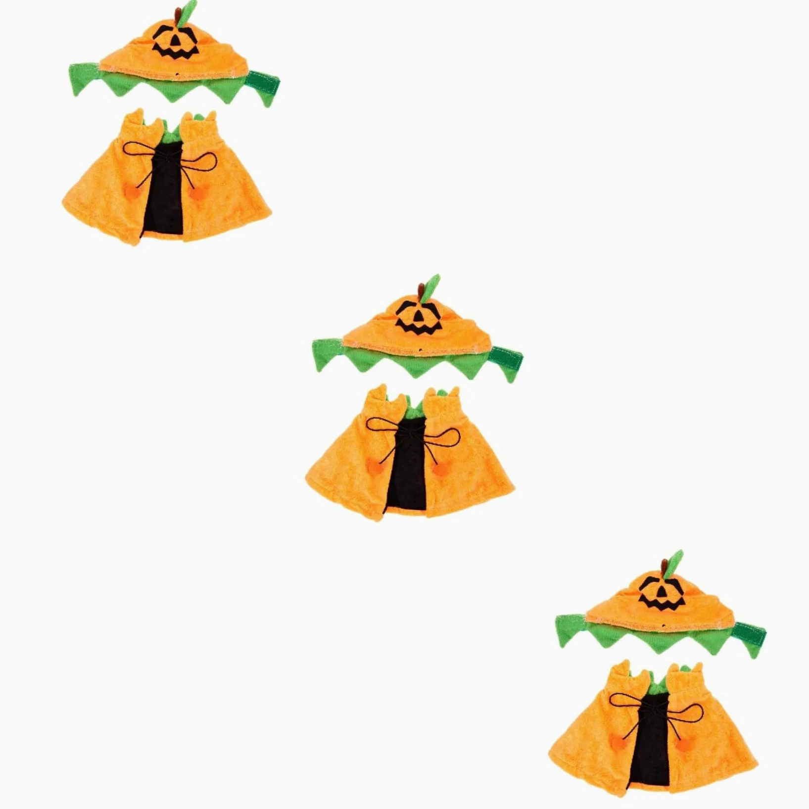 BESPORTBLE 3 Set Mantello Per Animali Domestici Mantello Di Halloween Per Animali Domestici Vestito Jack-o- Lanterna Per Costume Da Zucca Di Halloween Per Gatti Peluche