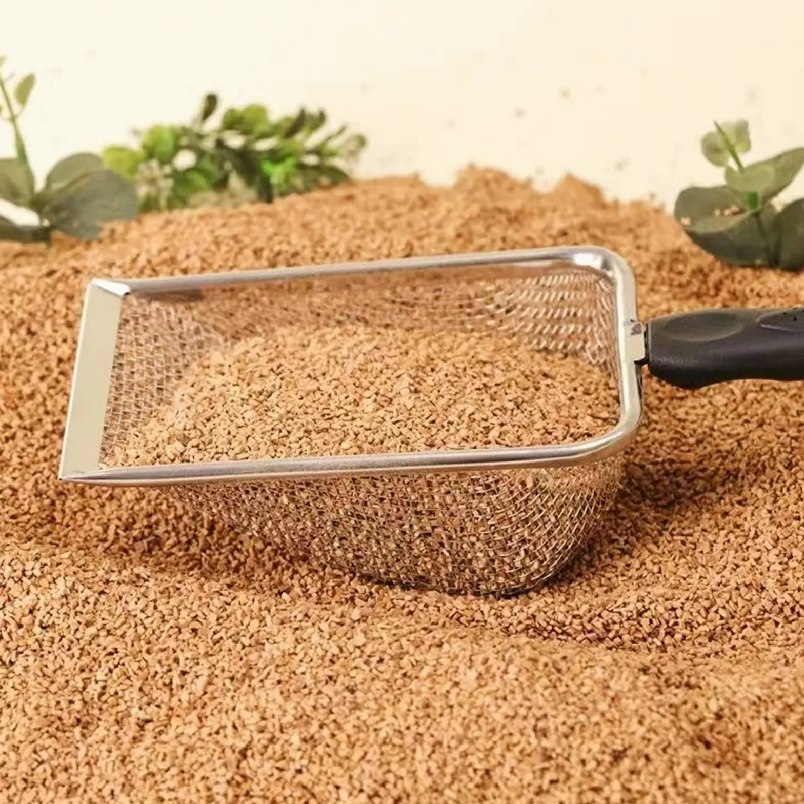 Rettili Acciaio Inox Sabbia Paletta In Metallo Setaccio Rete Fine Terrario Substrati Cleaner Angolo Setaccio Cleaner