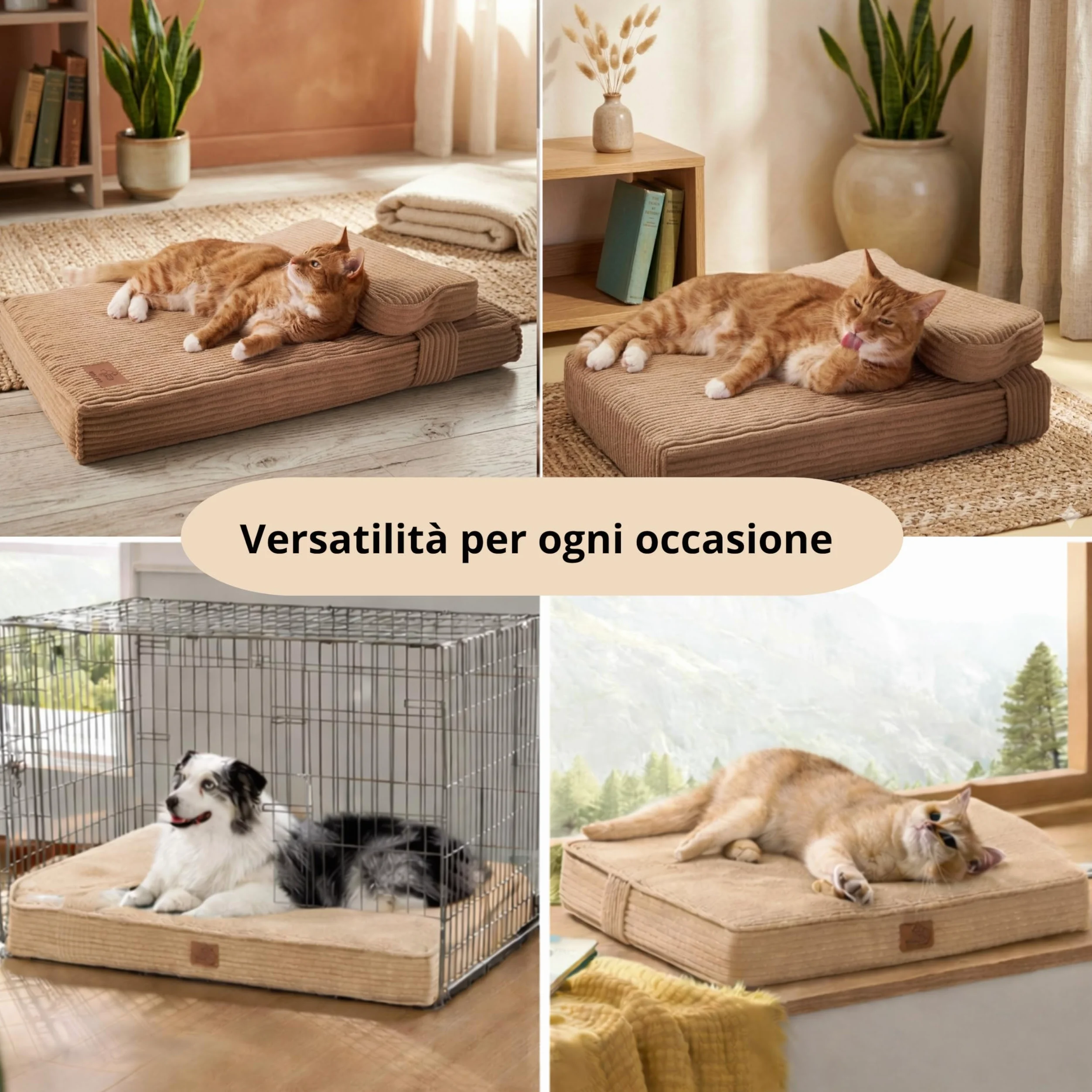 Cuccia Gatto Ortopedica con Cuscino Sfoderabile e Lavabile – Materasso Alta Densità Impermeabile, Base Antiscivolo, Letto Comfort per Gatti Adulti e Anziani, Design Premium (SMALL)