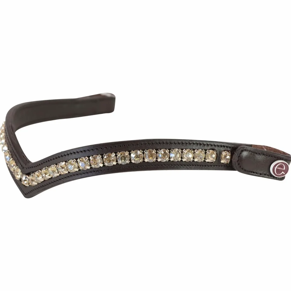 e EQUITYUM Frontalino Shaped Silver Gold con Bottone Materiali Morbidi e Resistenti, Confortevole e Efficiente, Decorazioni di Pregio, Stile Unico (Marrone, Full)