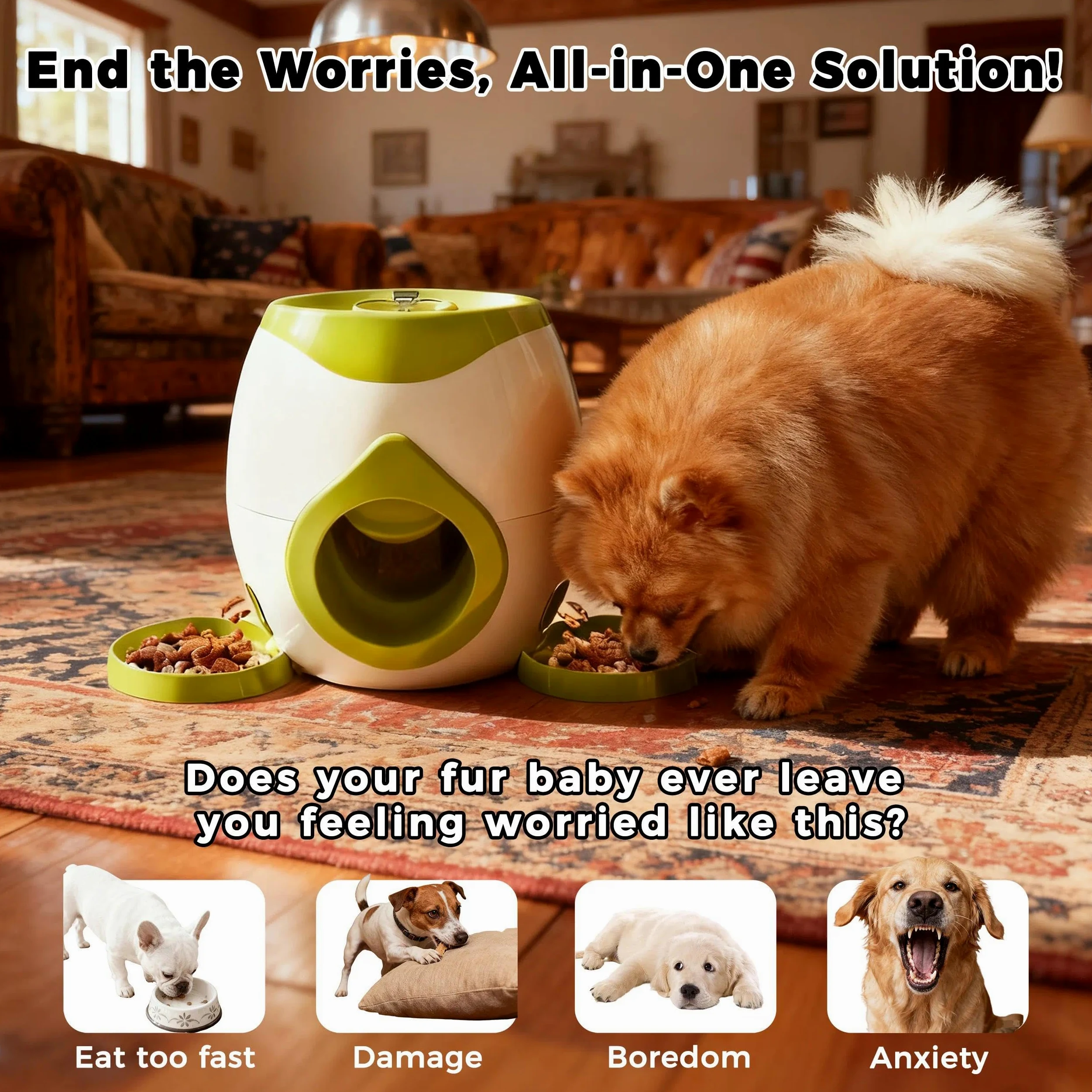 Abull - Giocattolo puzzle per cani, giocattolo interattivo per cani, migliora il QI degli animali domestici e li tiene occupati, dispenser 2 in 1 e alimentatore lento per mangiare sano, divertente e