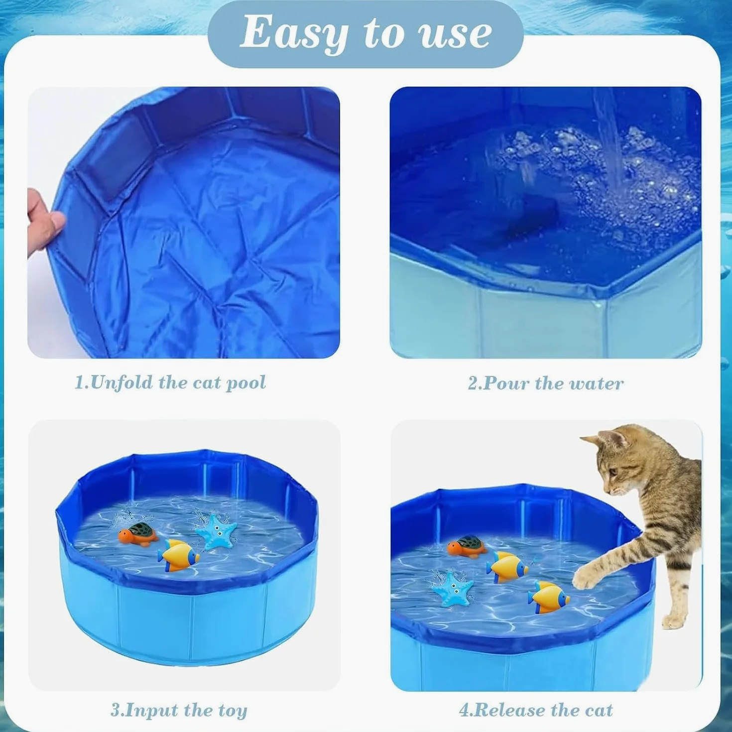 Piscina Per Cani Grandi PVC 2-in-1 | Solida e sicura. Come piscina cani resistente graffi, batte altre piscine per cani nelle giornate in giardino.