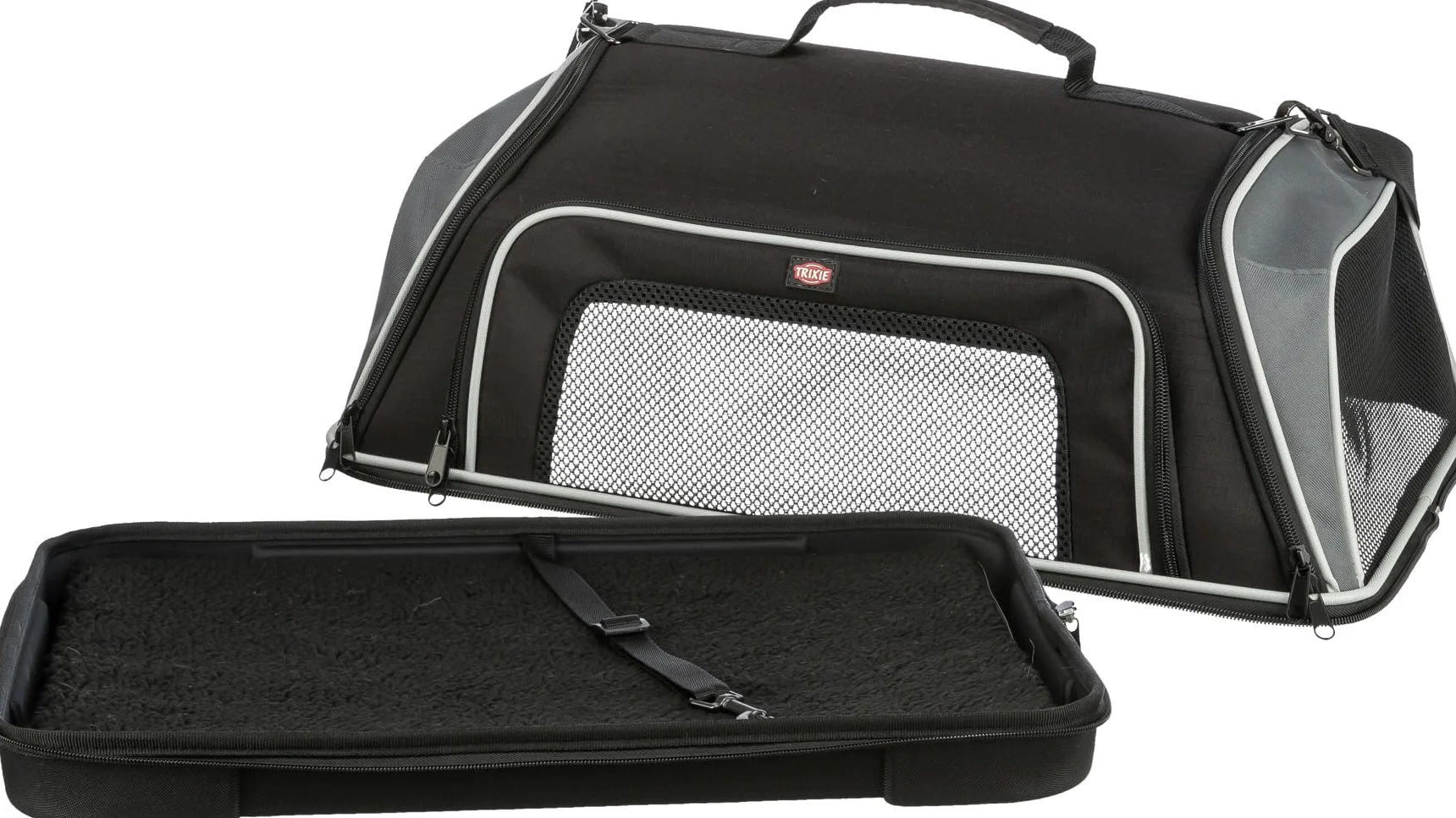 Trixie borsa aereo per borsa per cani imbarco nero/grigio 55x23x40 cm